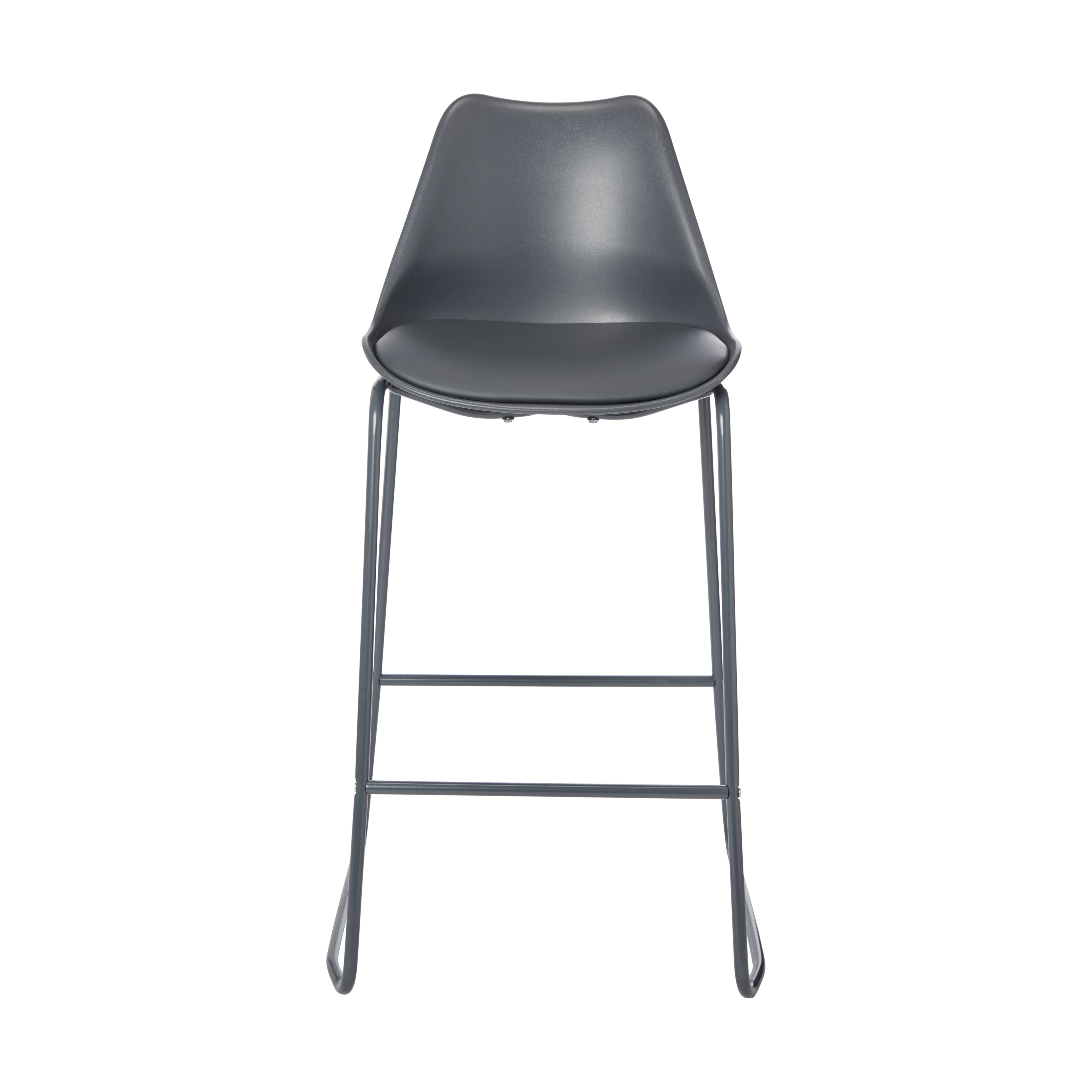 GoodHome Marula Dark grey Padded Bar stool