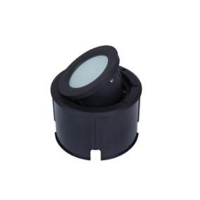 GoodHome Matt Black Integrated LED Outdoor Ground light (D)180mm