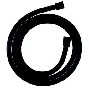 GoodHome Matt Black Plastic & polyvinyl chloride (PVC) Shower hose, (L)1.75m