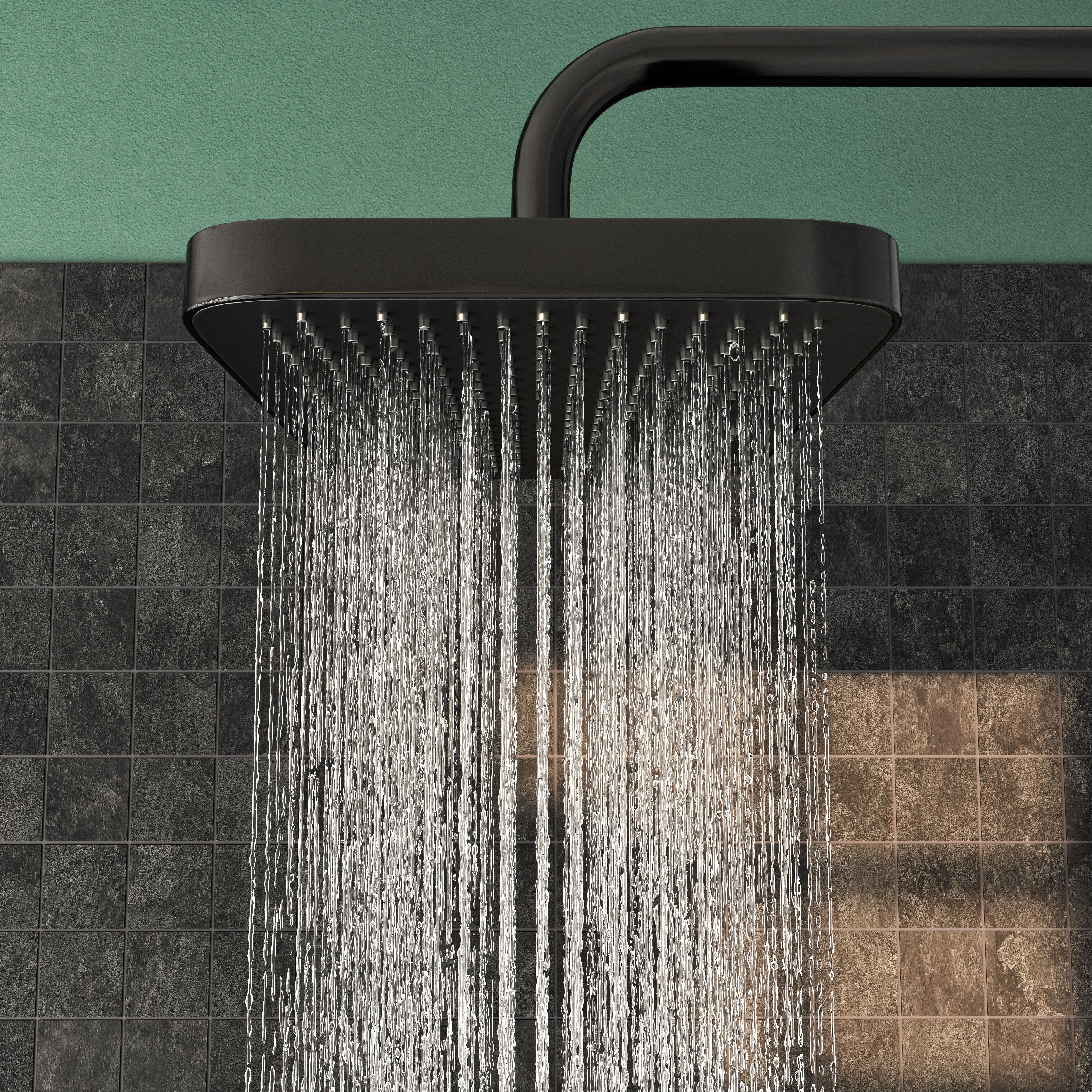 GoodHome Matt Black Thermostatic Mixer Multi head shower with 2 heads ...