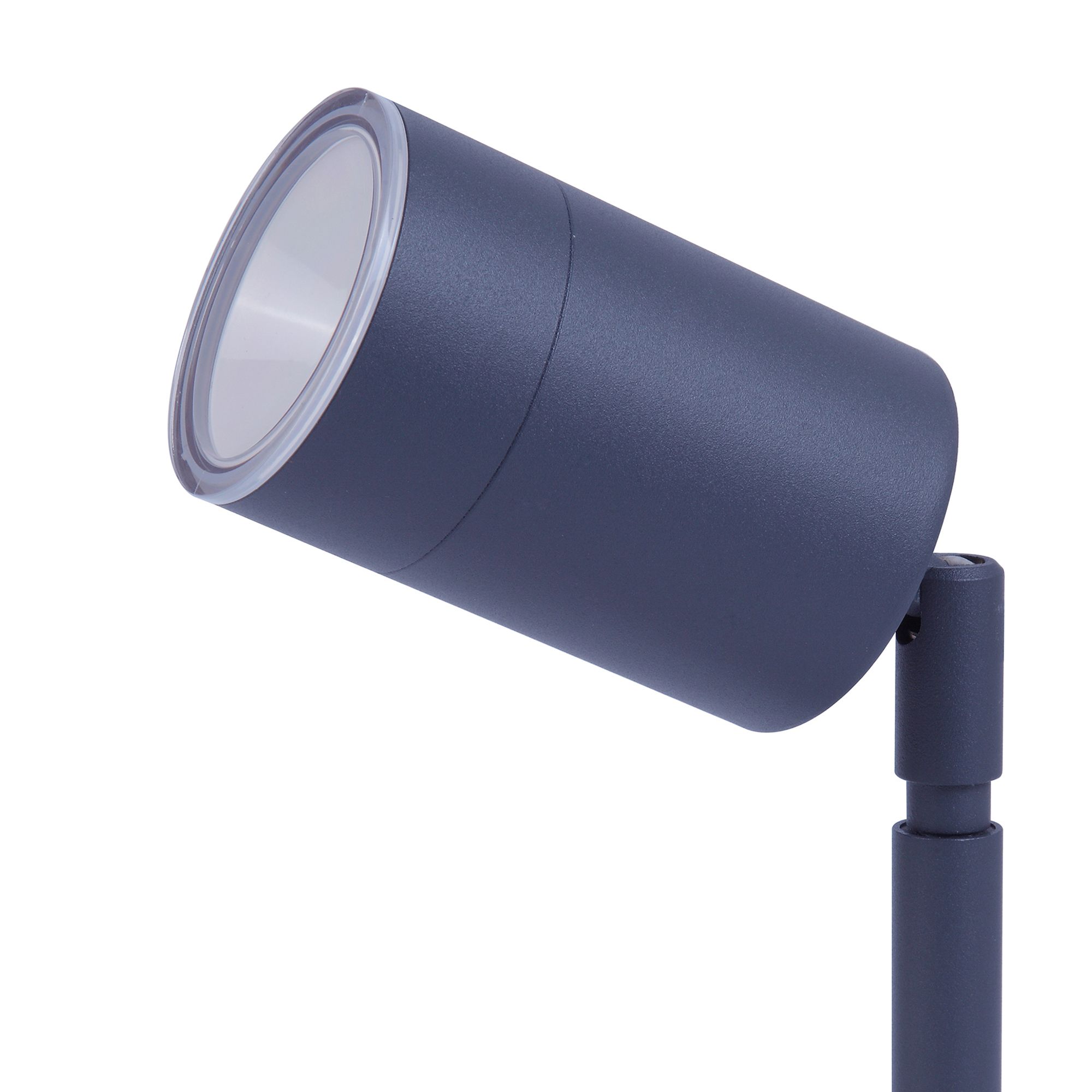 GoodHome Matt Dark Grey Silver effect Integrated LED Outdoor Stake light (D)60mm