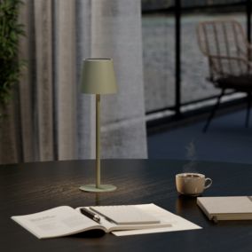 GoodHome Matt Green Integrated LED Table lamp
