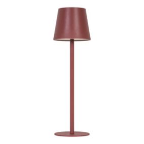 GoodHome Matt Red Integrated LED Table lamp