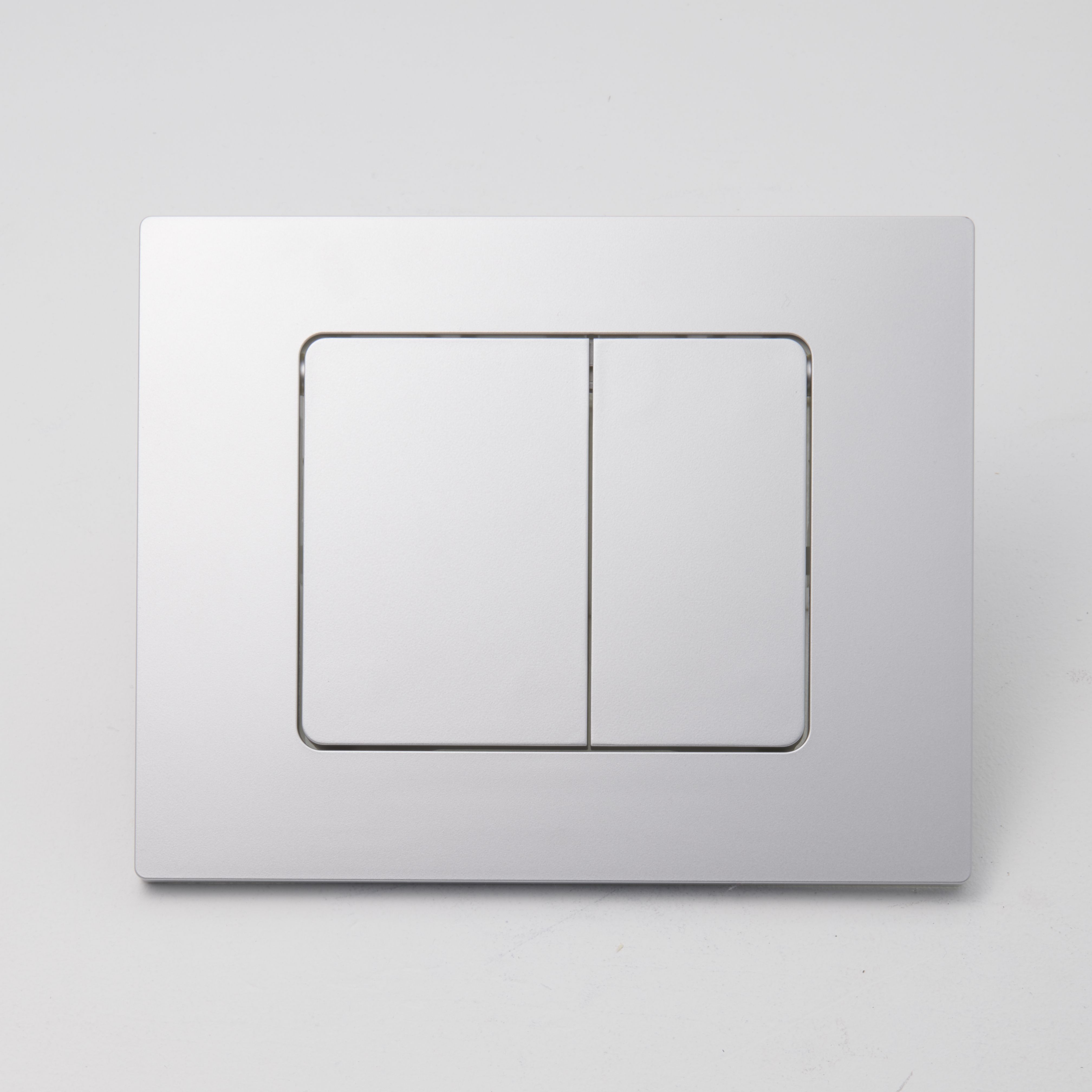 GoodHome Matt Silver Dual Flushing plate (H)166mm (W)208mm