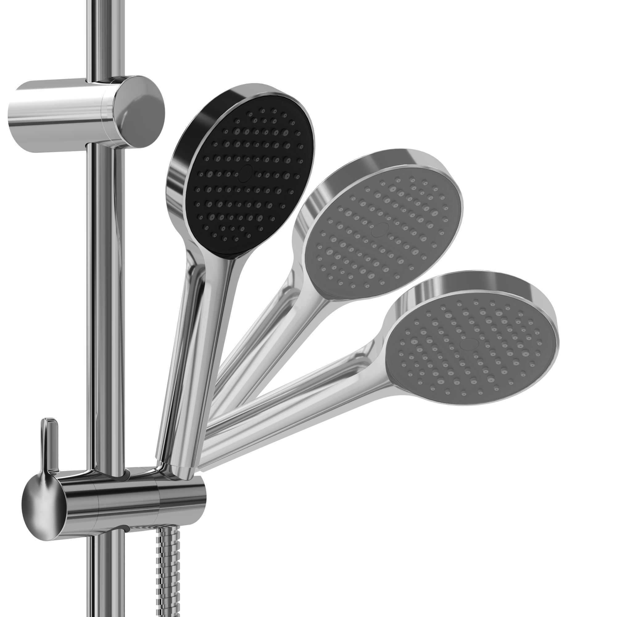 GoodHome Maza Gloss Chrome effect Single-spray pattern Shower kit