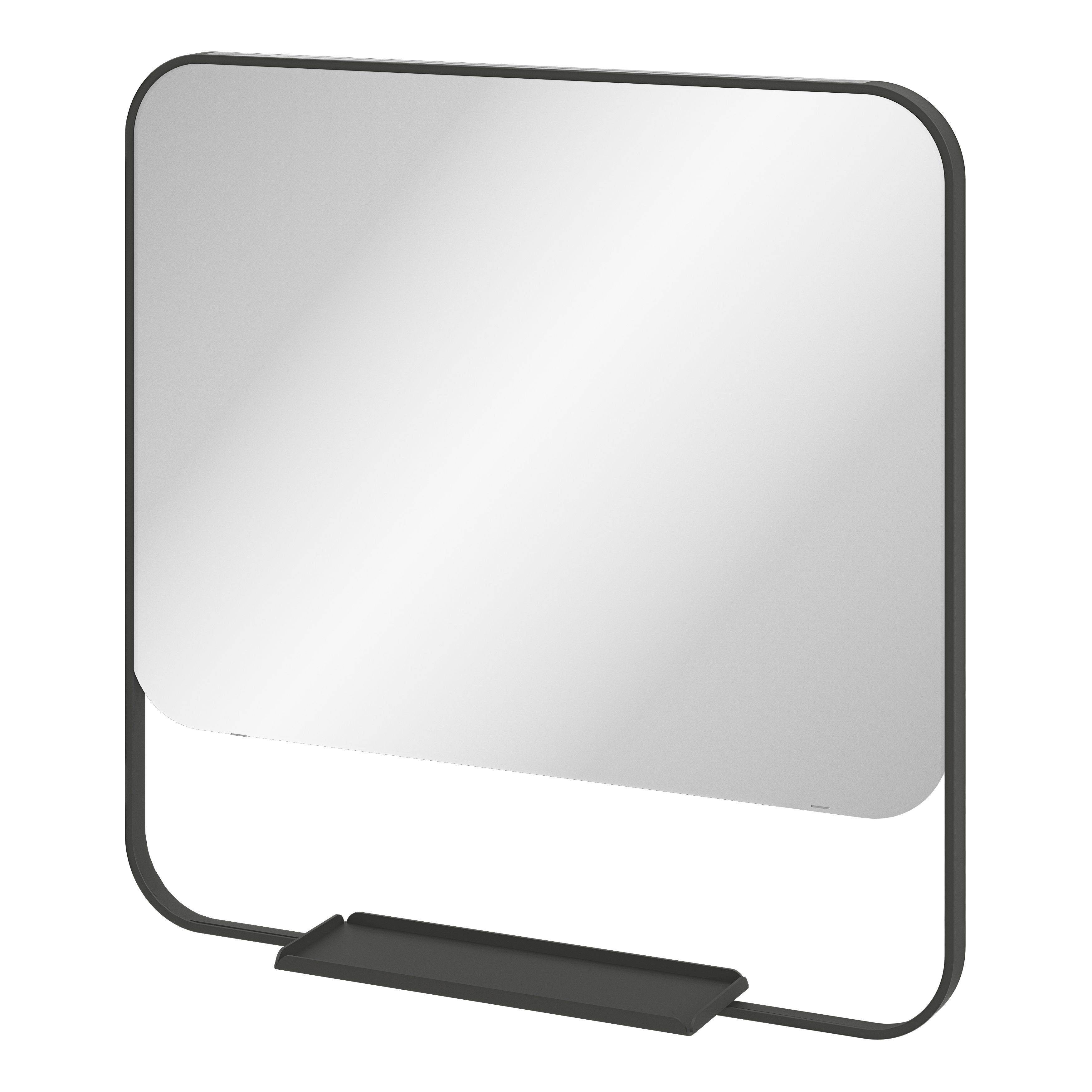 GoodHome Maza Matt Black Square Wall-mounted Bathroom Mirror (H 