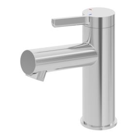 GoodHome Maza Medium Gloss Chrome effect Round Deck-mounted Manual Basin Mixer Tap