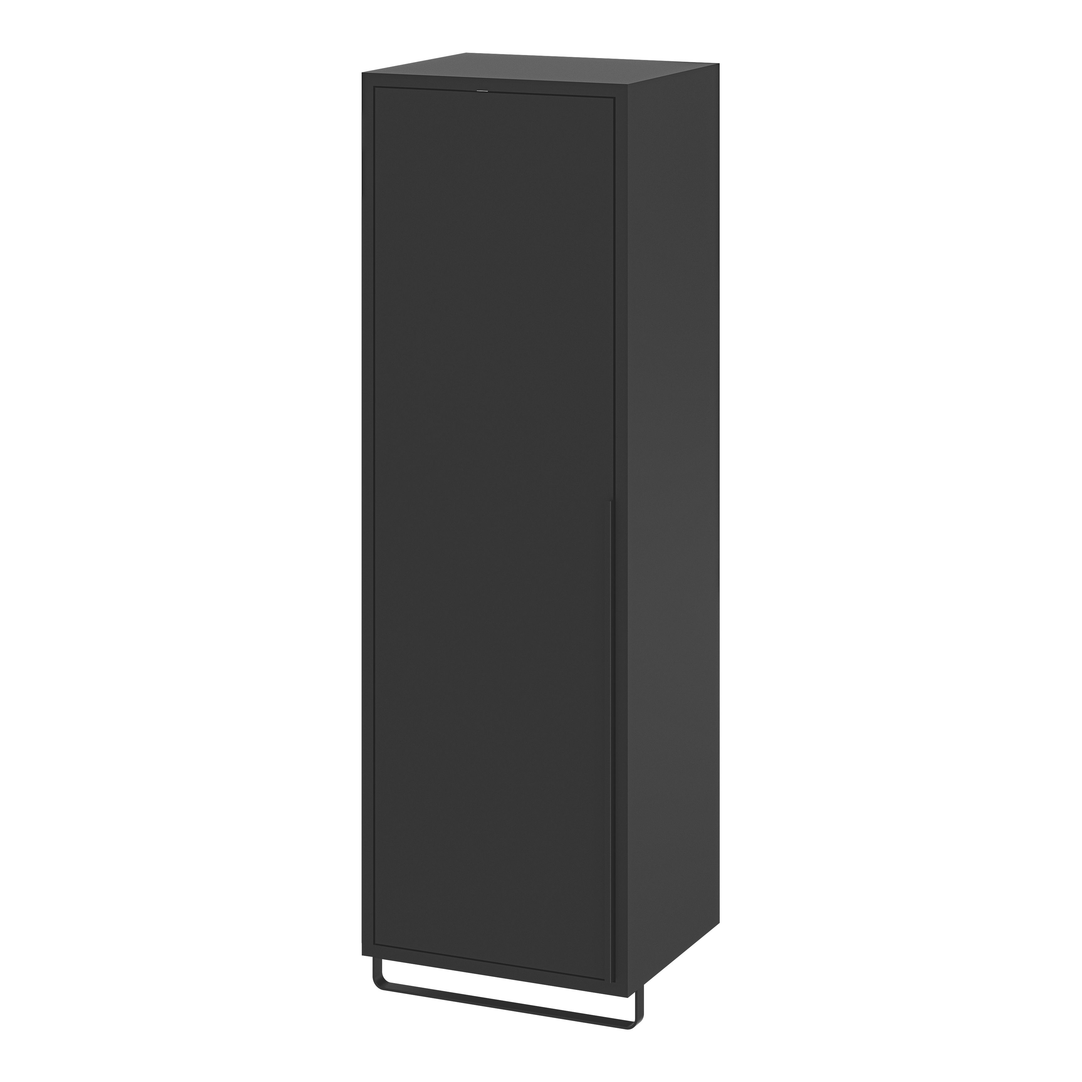 GoodHome Maza Slimline Matt Black Single Bathroom Column cabinet (H)115cm (W)36cm