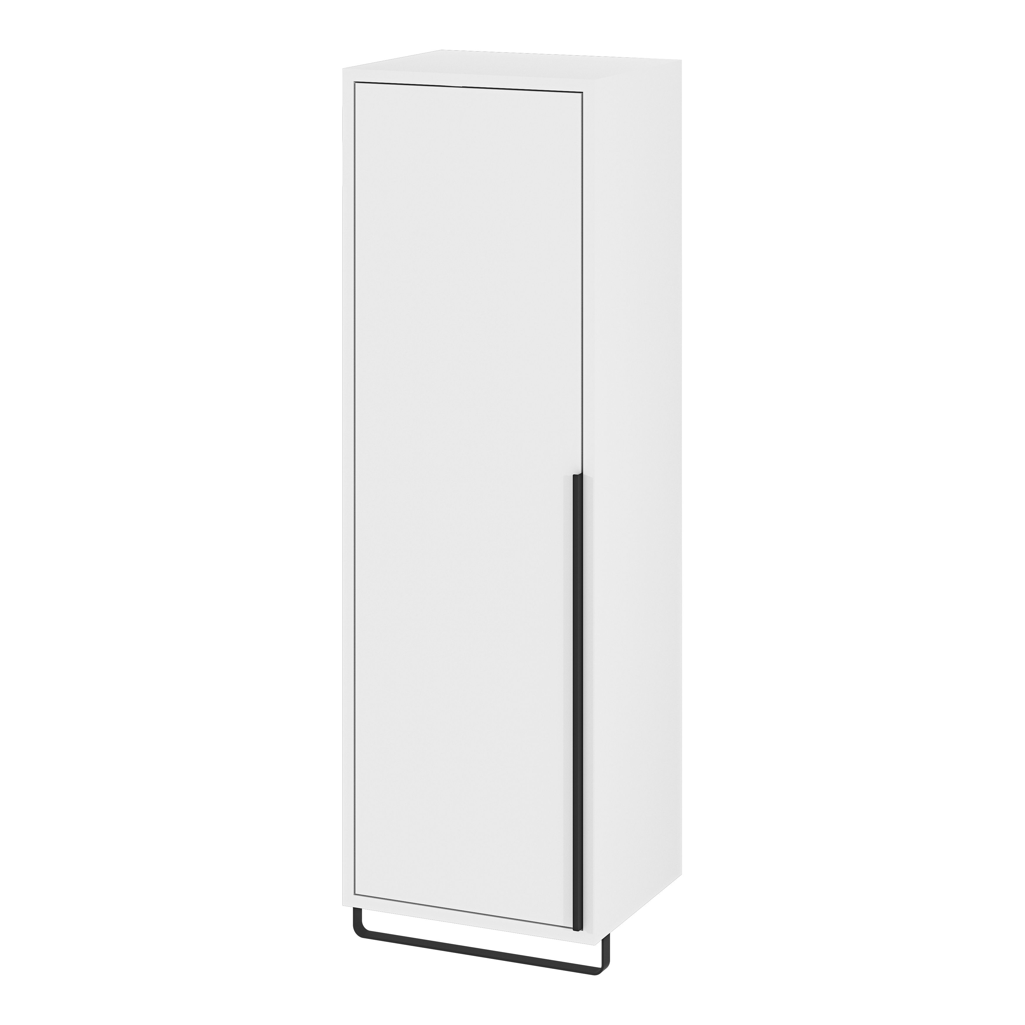 GoodHome Maza Slimline Matt White Single Bathroom Column cabinet (H)115cm (W)36cm