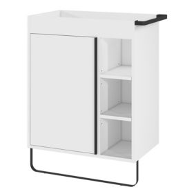 GoodHome Maza Standard Matt White Single Wall-mounted Bathroom Cabinet (H) 820mm (W) 650mm