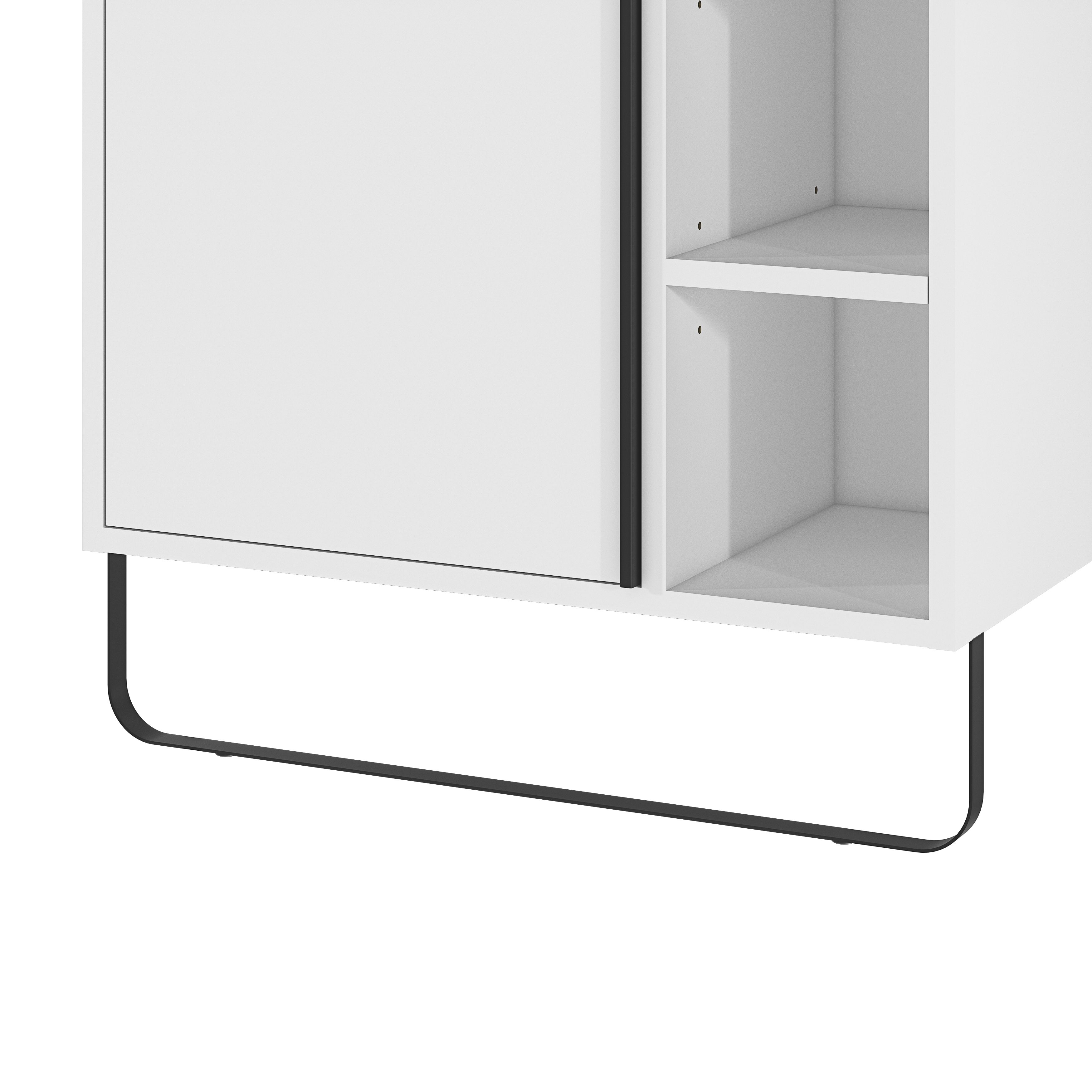 GoodHome Maza Standard Matt White Single Wall-mounted Bathroom Cabinet (H) 820mm (W) 650mm