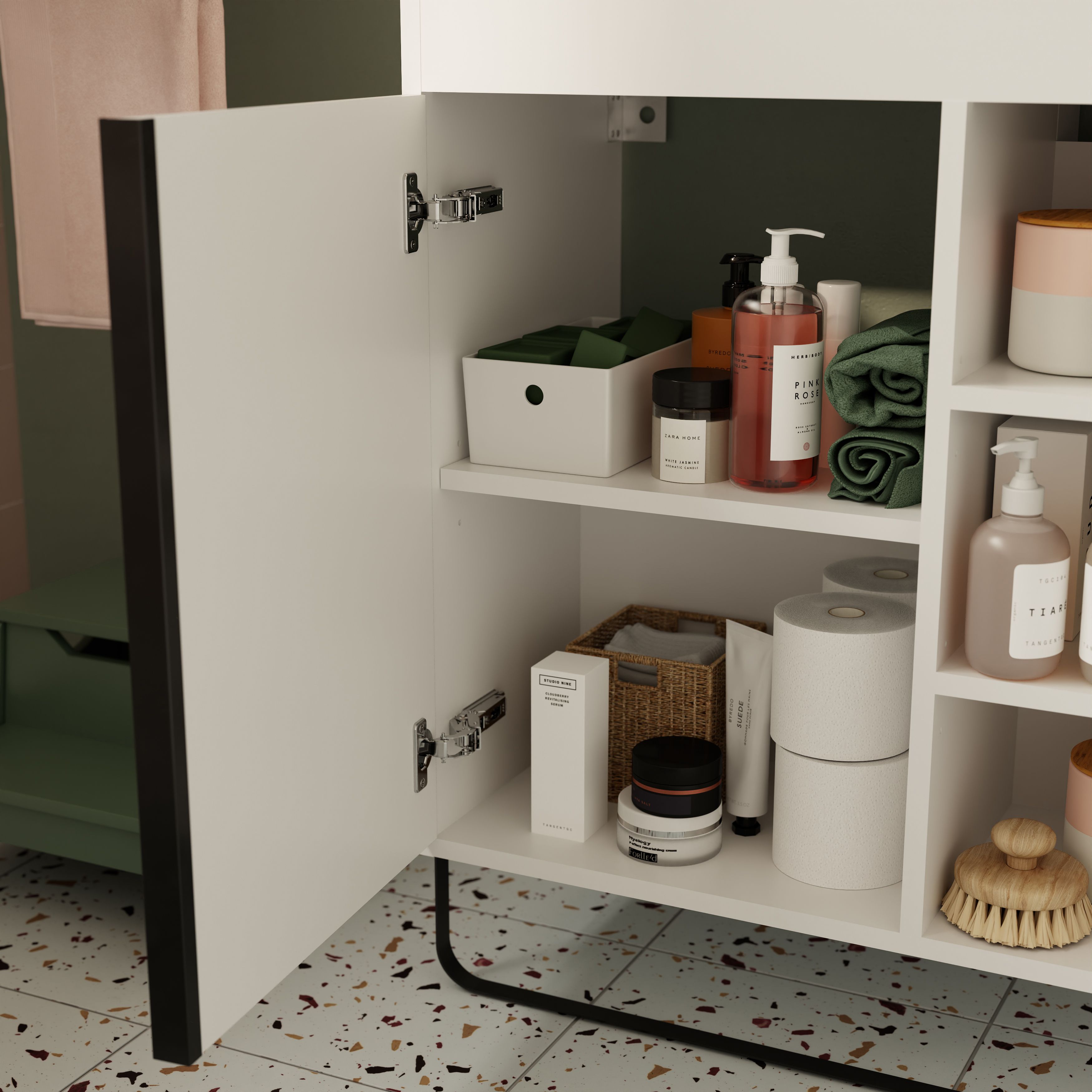 GoodHome Maza White Freestanding Vanity unit & basin set (W)650mm (H)820mm