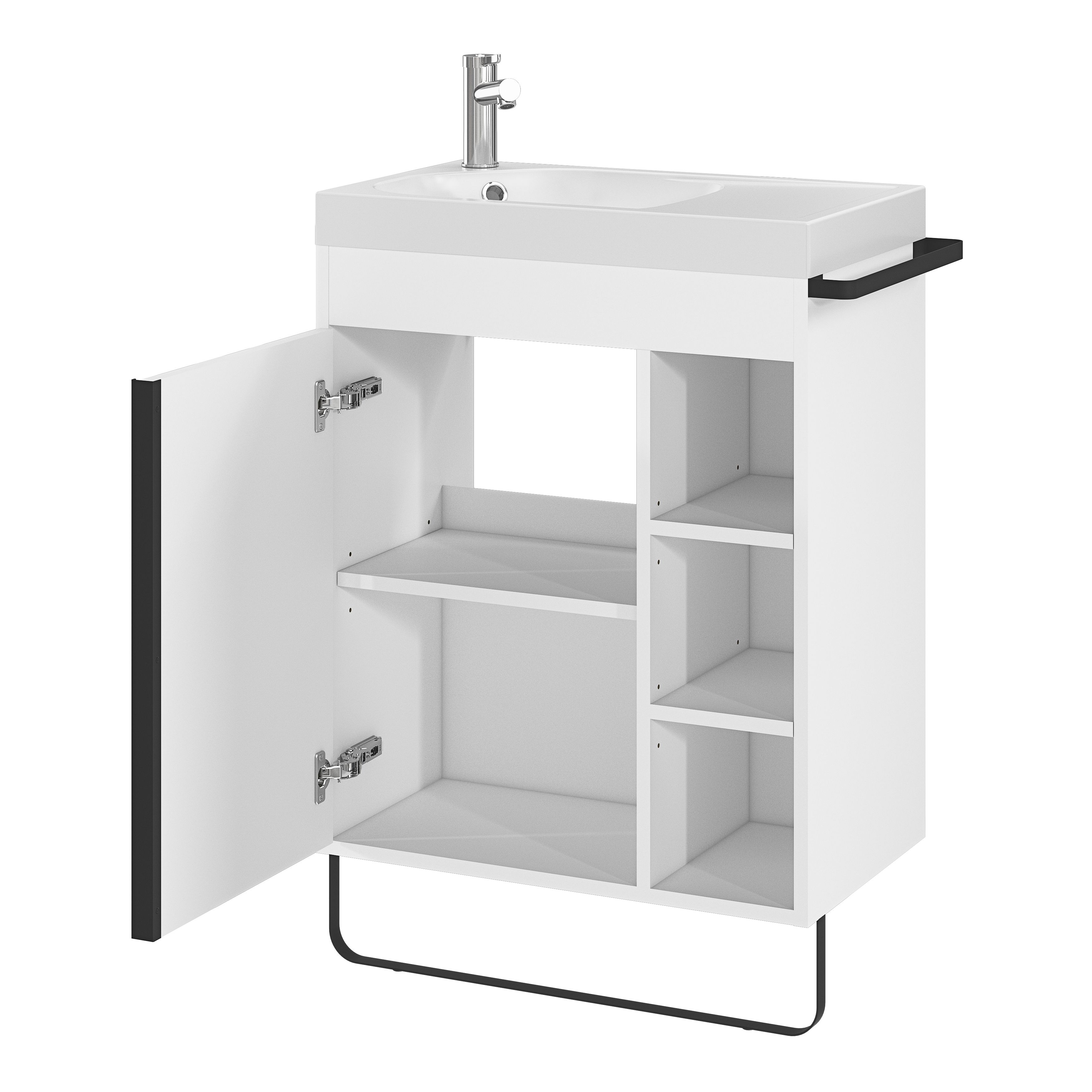 GoodHome Maza White Freestanding Vanity unit & basin set (W)650mm (H)820mm