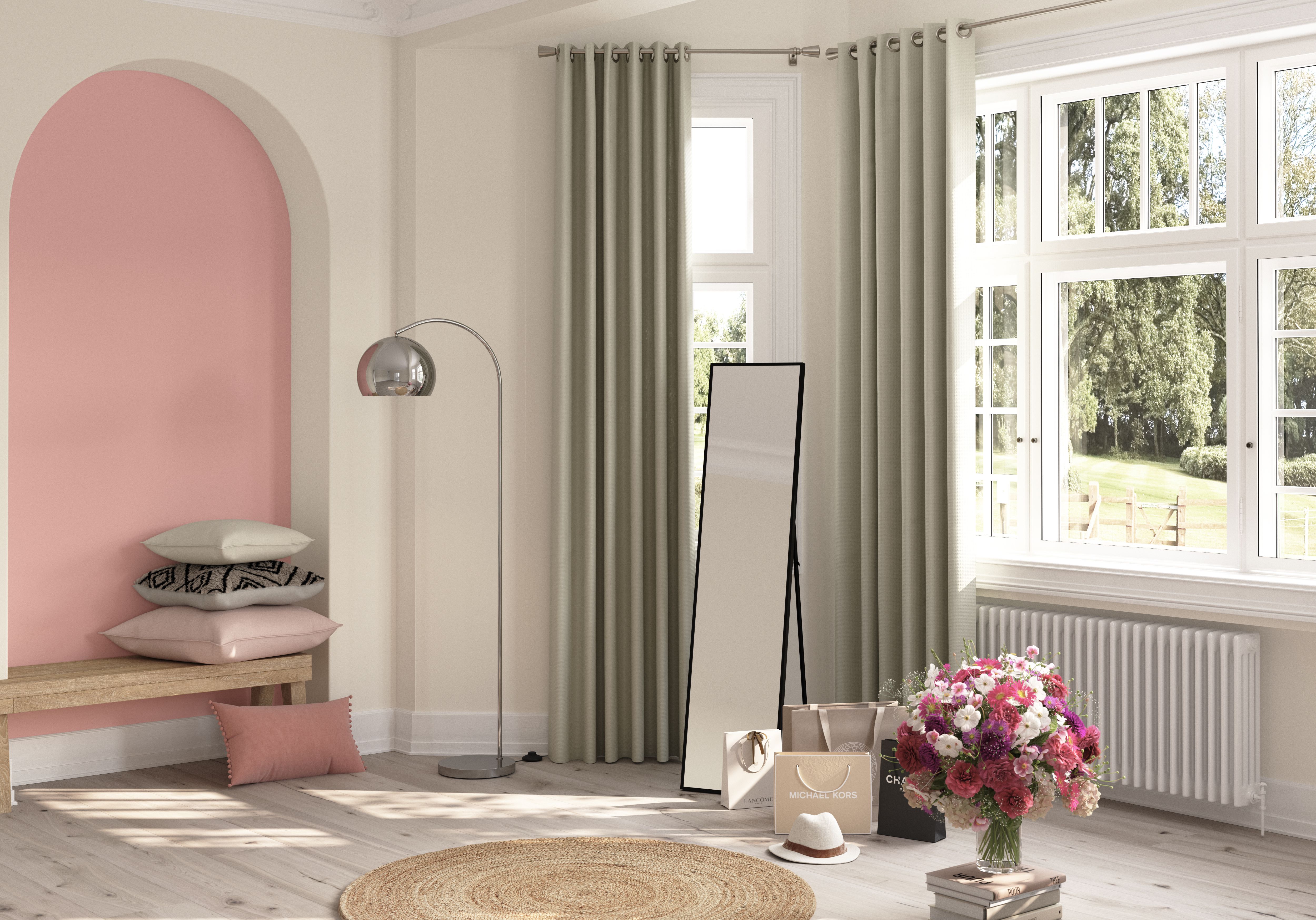GoodHome Melua Natural Reversible Medium Rug, (L)130cm x (W)130cm