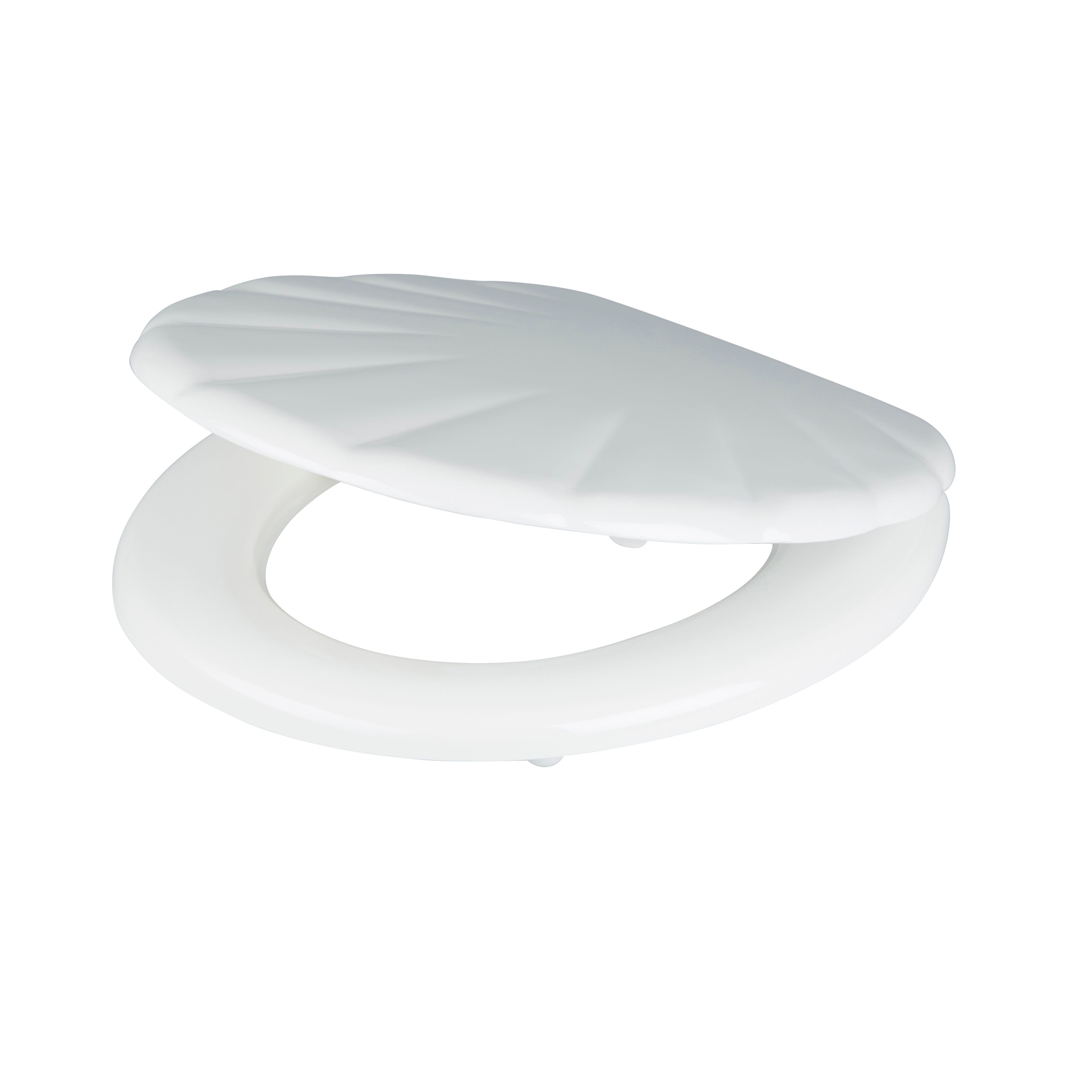 GoodHome Mendra Shell White Standard close Toilet seat DIY at B&Q