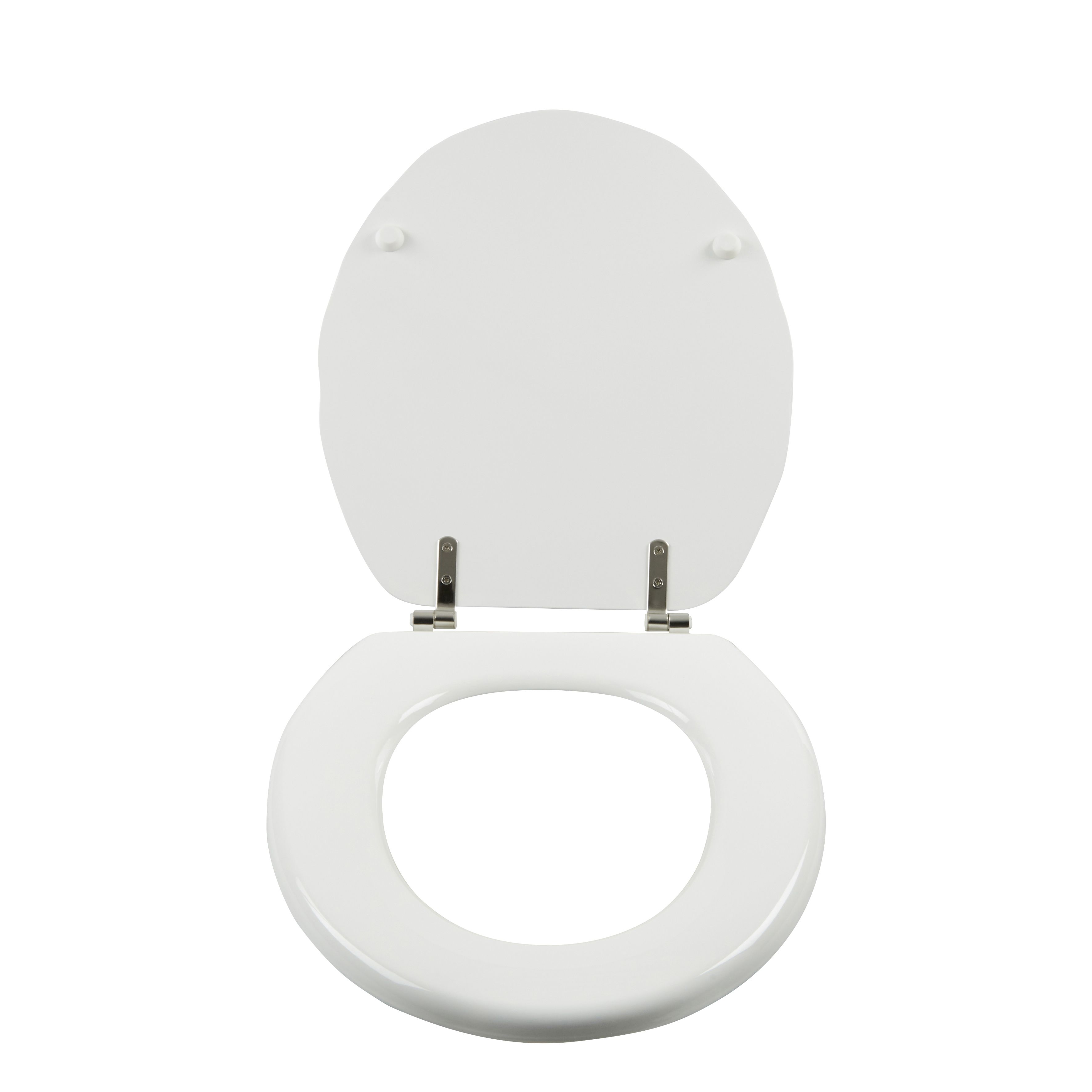 GoodHome Mendra White Standard close Toilet seat