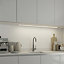 GoodHome Menezes White Silver effect Mains-powered LED Neutral white Under cabinet light IP20 (L)1185mm (W)42mm