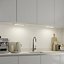 GoodHome Menezes White Silver effect Mains-powered LED Neutral white Under cabinet light IP20 (L)285mm (W)42mm