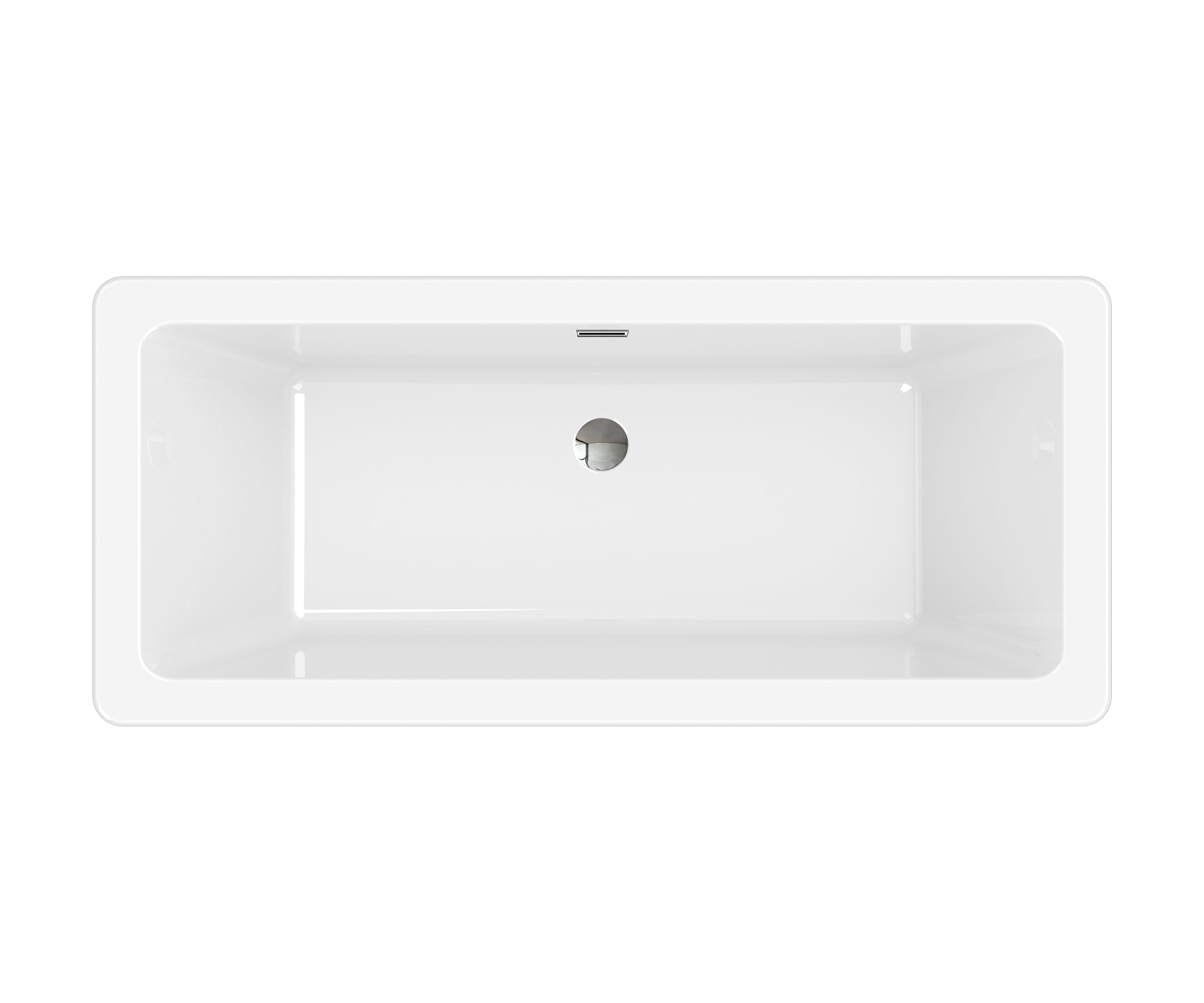 GoodHome Merkys Gloss White Acrylic Freestanding Rectangular Double ended Bath (L)1700mm (W)750mm