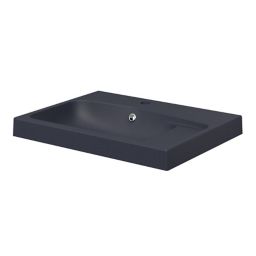 GoodHome Mila Black Rectangular Counter-mounted Vanity Basin (W)60.4cm