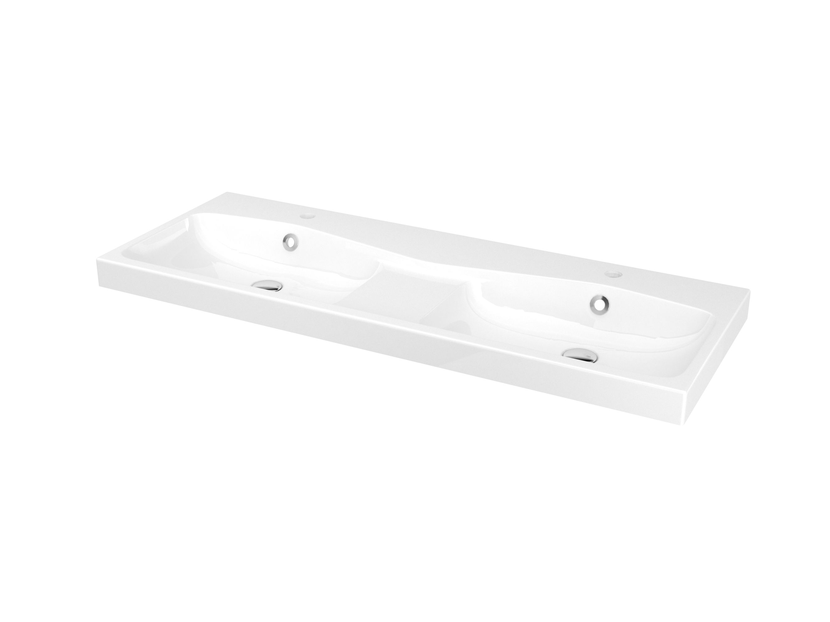 GoodHome Mila White Rectangular Counter top Basin (W)120cm