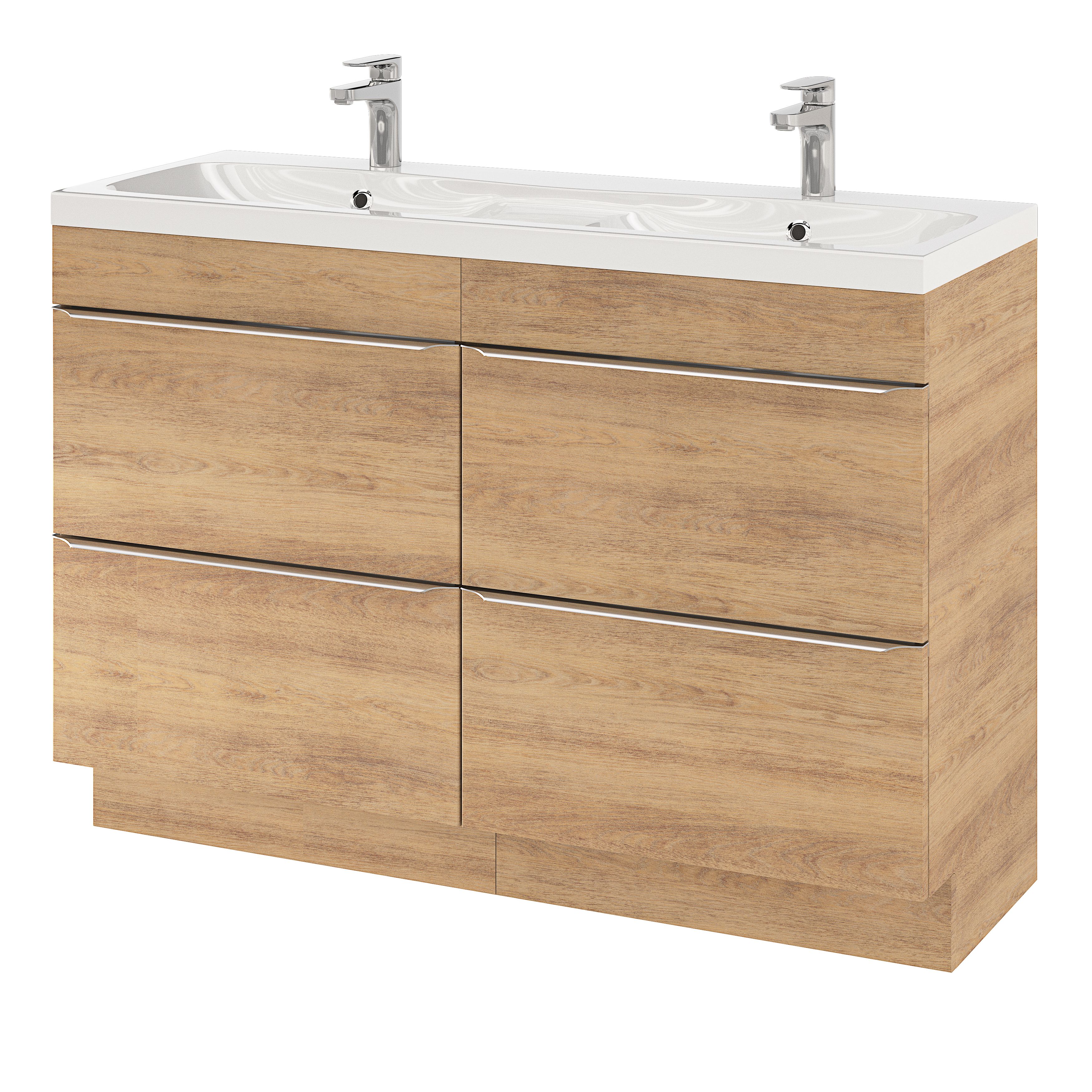GoodHome Mila White Rectangular Counter top Basin (W)120cm