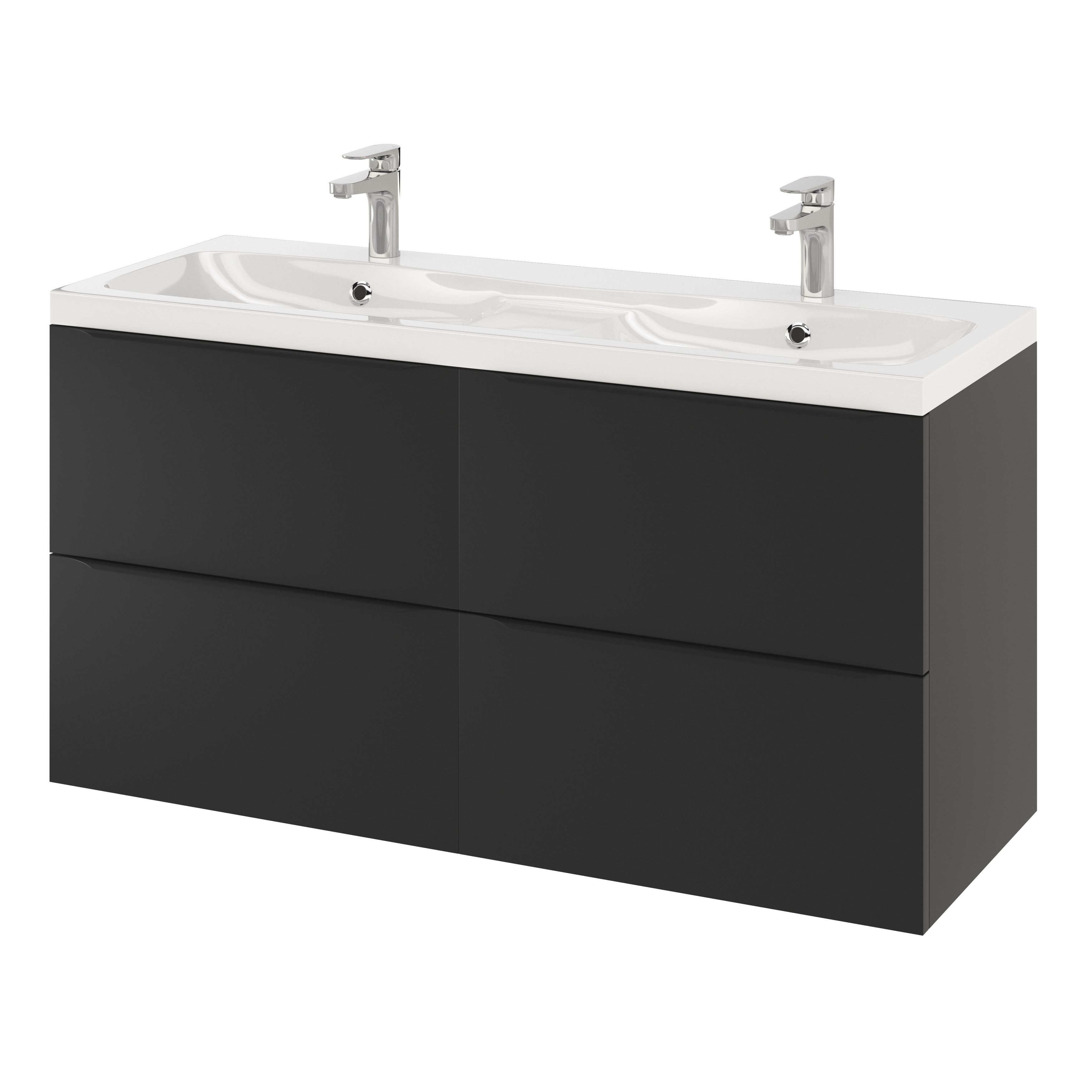 GoodHome Mila White Rectangular Counter top Basin (W)120cm