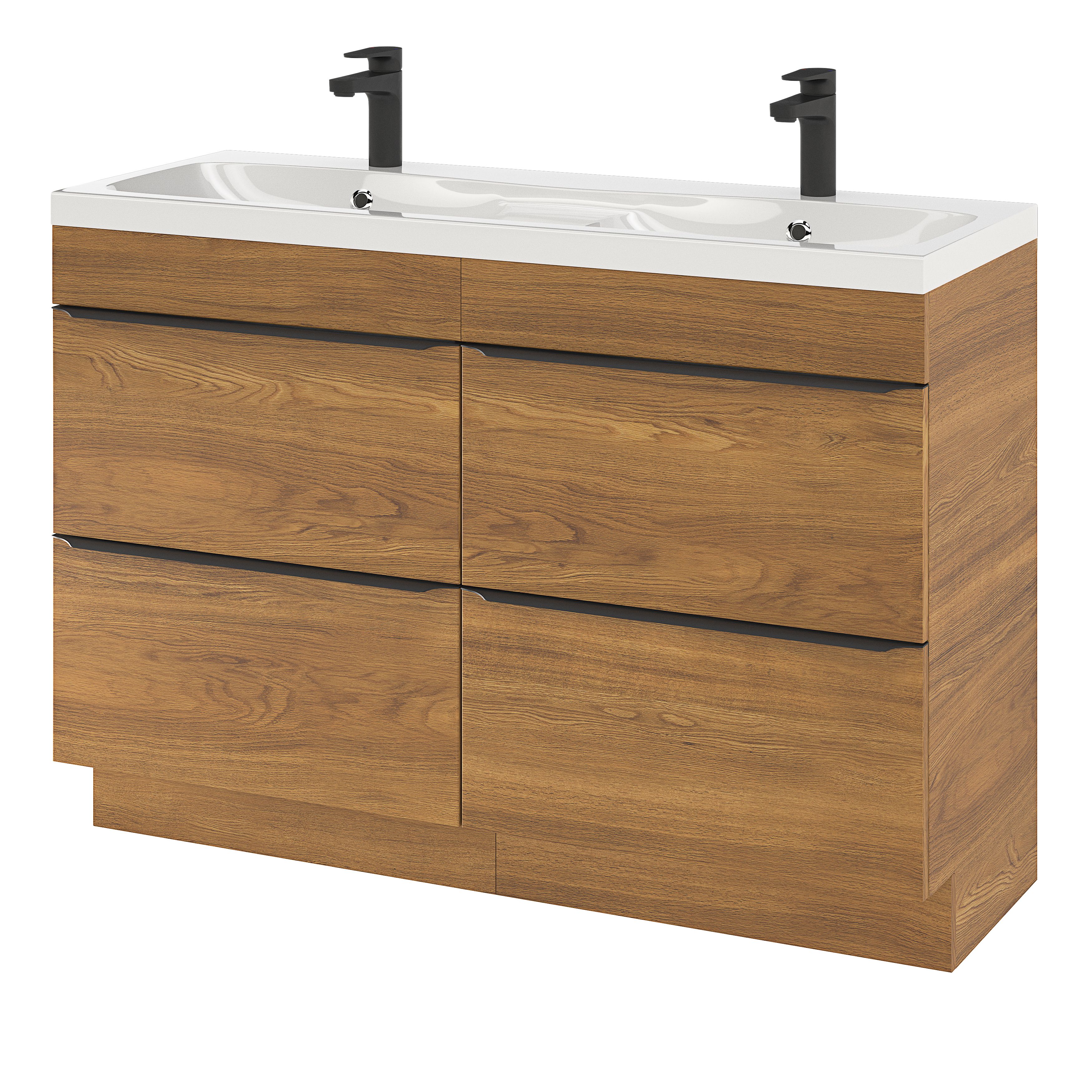 GoodHome Mila White Rectangular Counter top Basin (W)120cm