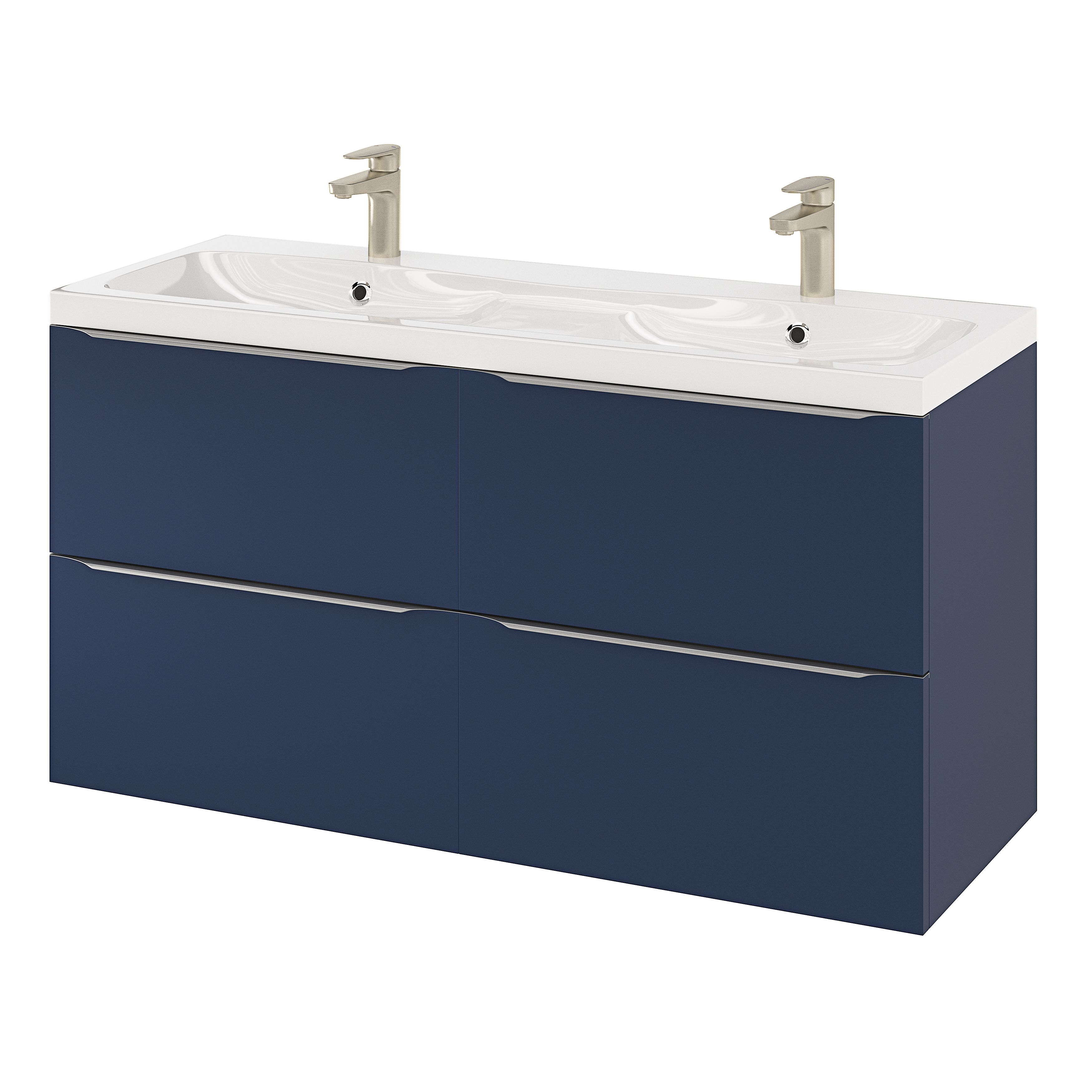 GoodHome Mila White Rectangular Counter top Basin (W)120cm