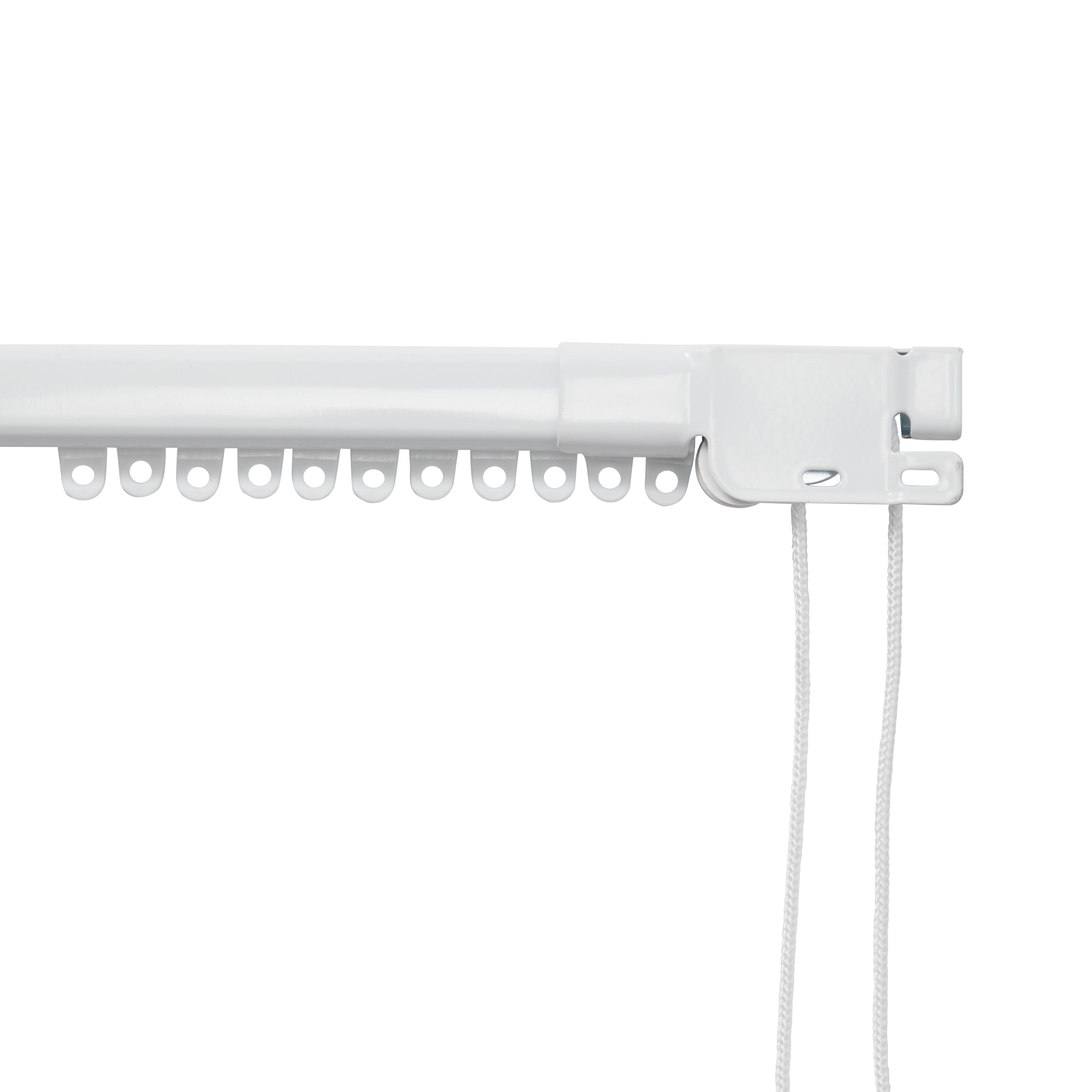 GoodHome Milet Matt White Extendable Curtain track, (L)1.2m DIY at B&Q