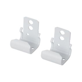 GoodHome Milet White Metal Ceiling Curtain pole bracket, Pack of 2