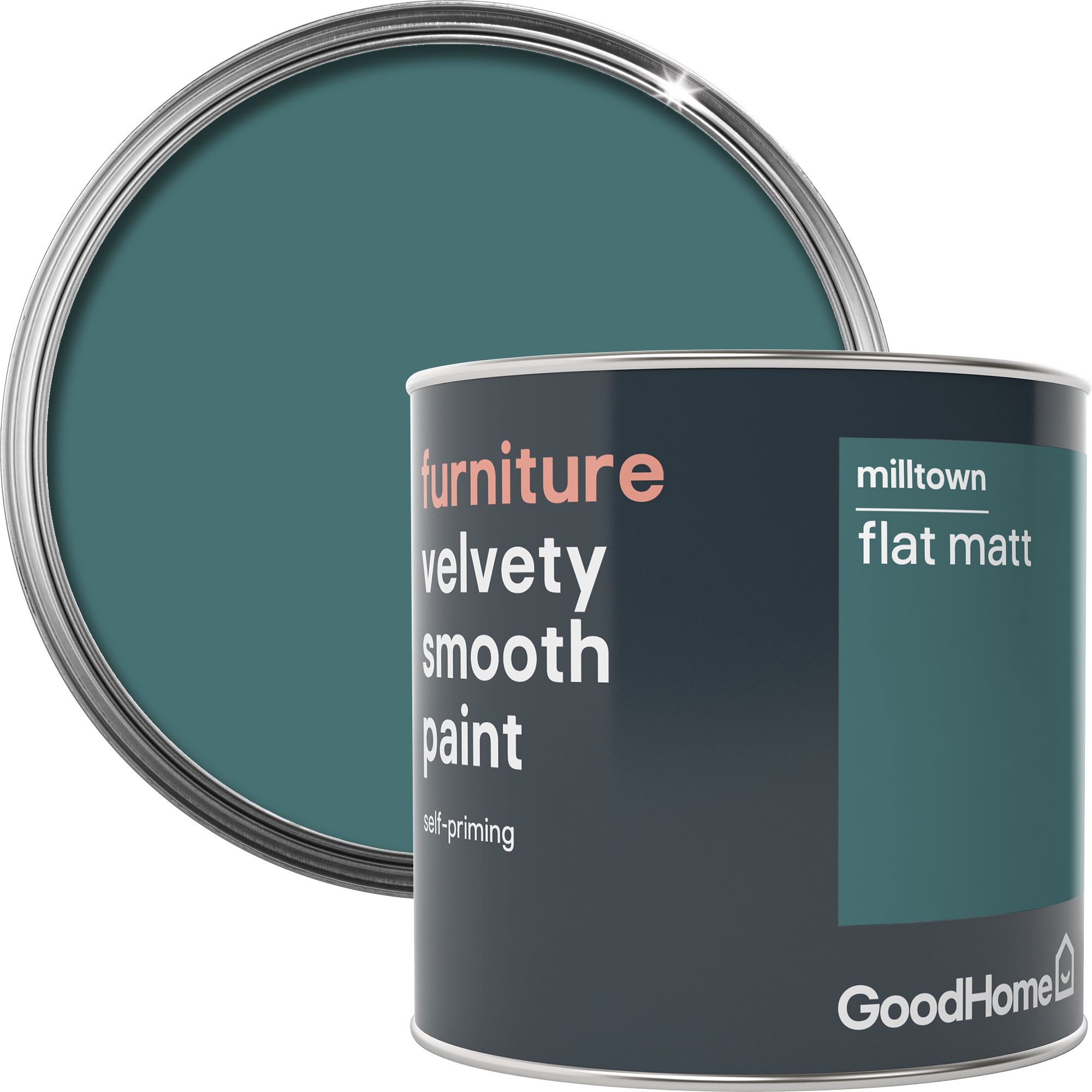 GoodHome Milltown Flat matt Furniture paint, 500ml DIY at B&Q