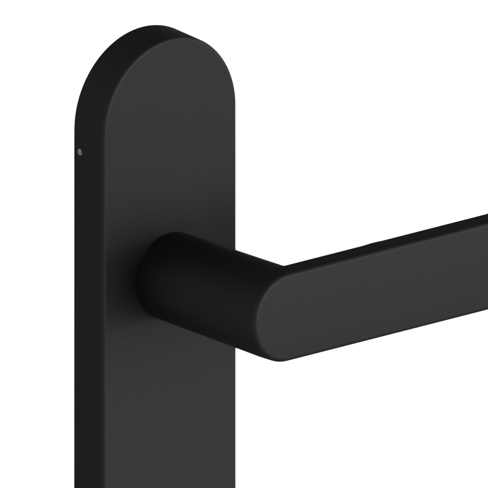 GoodHome Minzh Black Straight Lock Door handle (L)120mm (D)53.5mm Pair