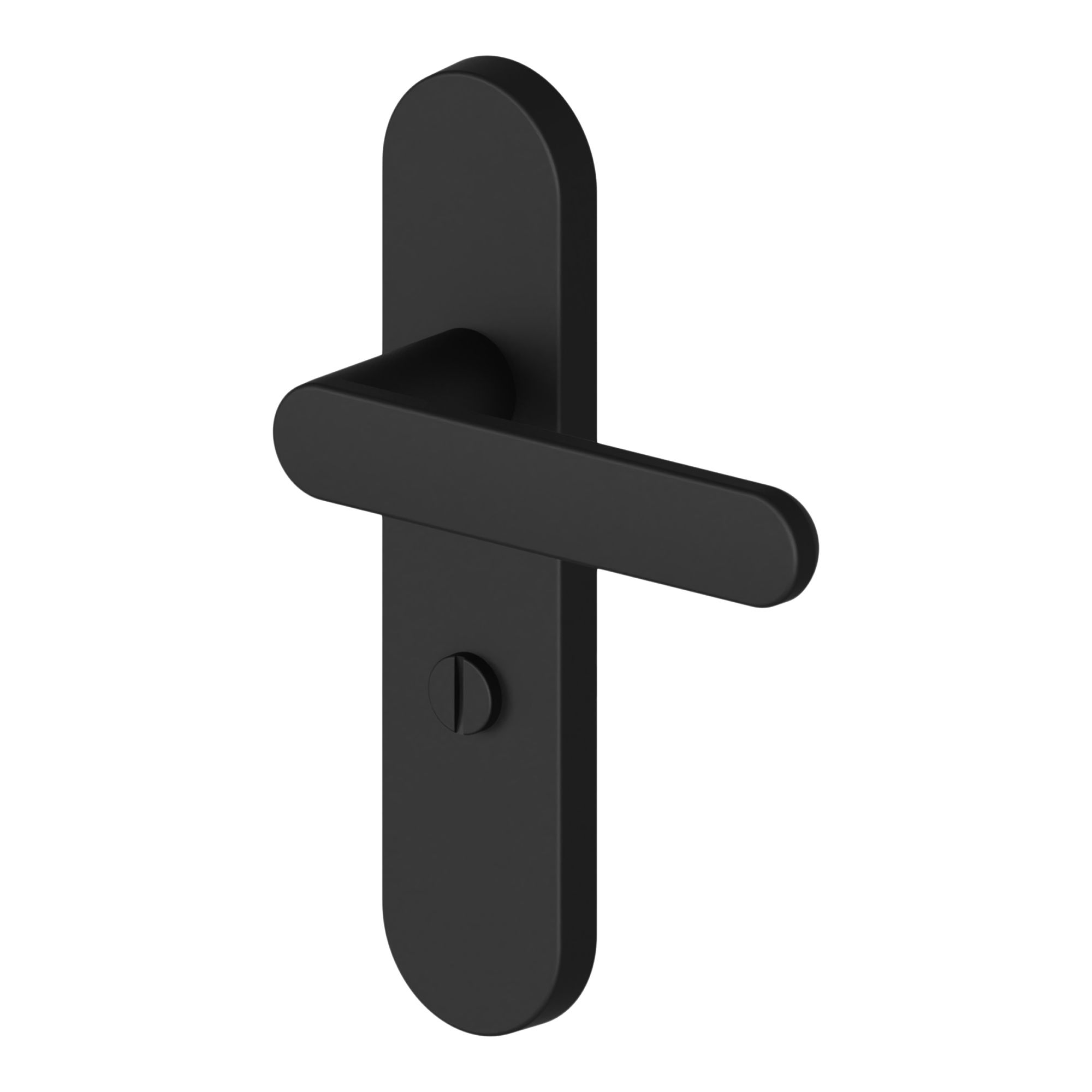 GoodHome Minzh Black Straight WC Door handle (L)120mm (D)53.5mm Pair