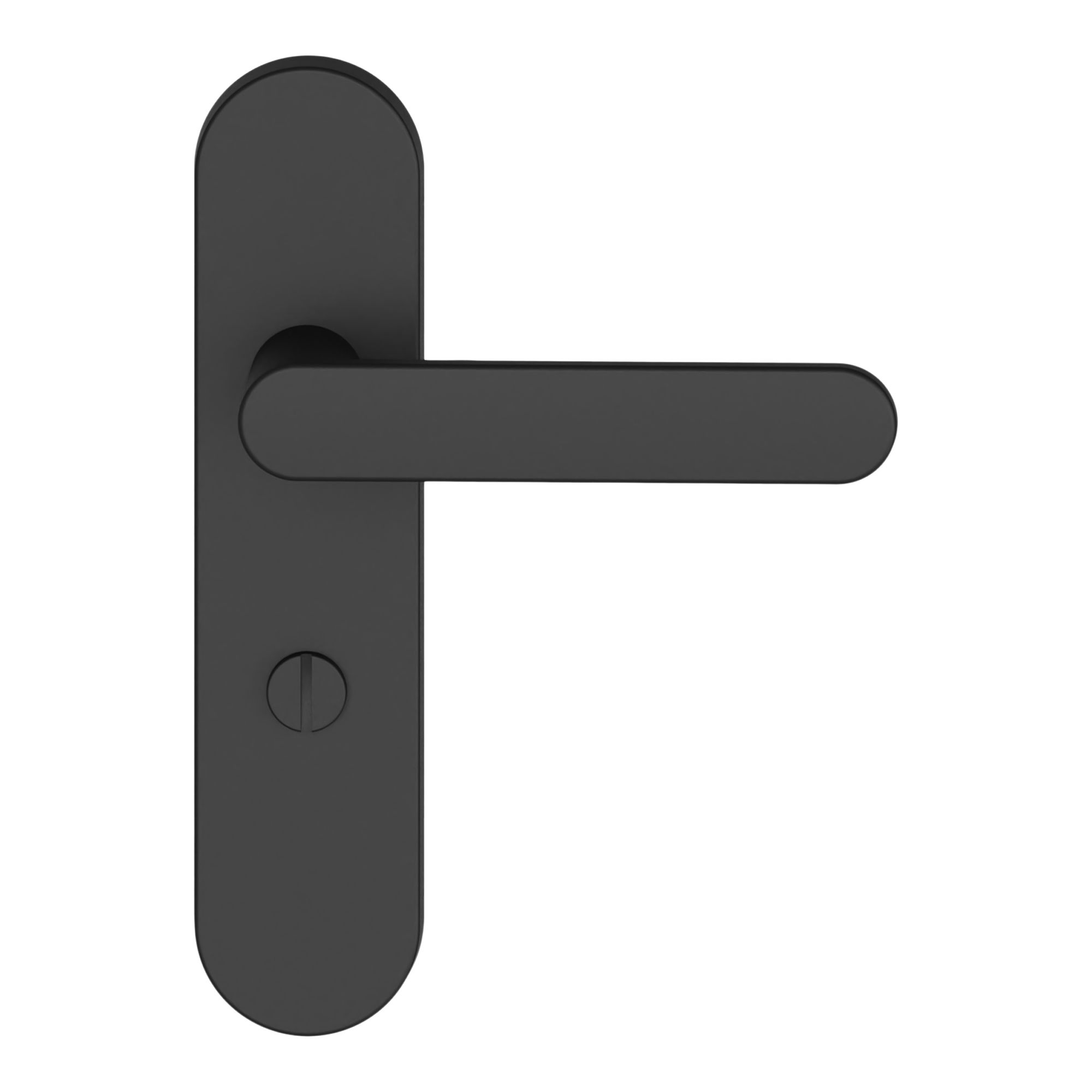 GoodHome Minzh Black Straight WC Door handle (L)120mm (D)53.5mm Pair