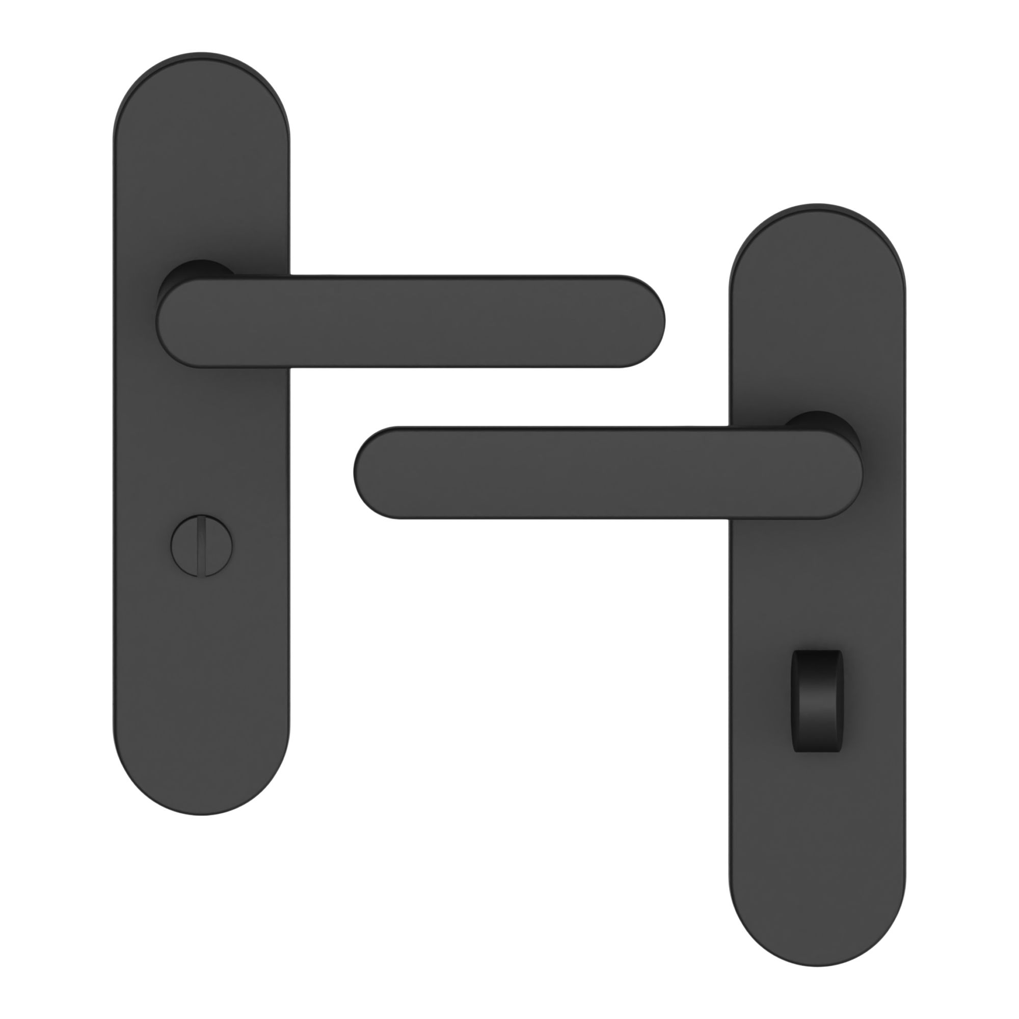 GoodHome Minzh Black Straight WC Door handle (L)120mm (D)53.5mm Pair