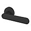 GoodHome Minzh Jet Black Round Latch Door handle (L)120mm, Pair