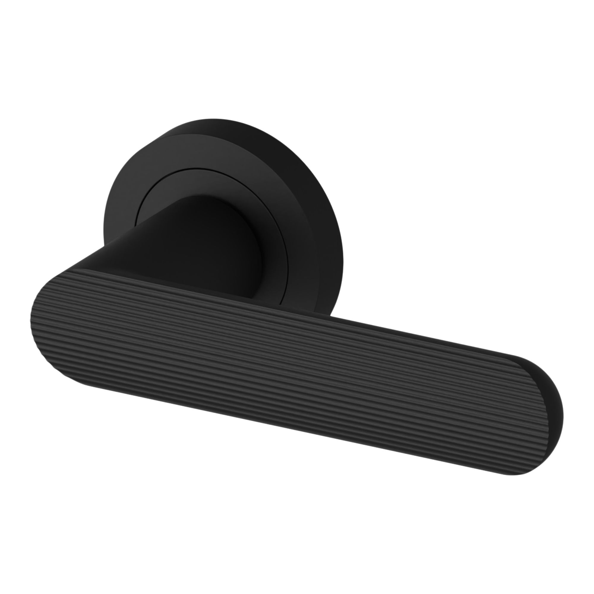 GoodHome Minzho Black Straight Door handle (L)120mm, Pair