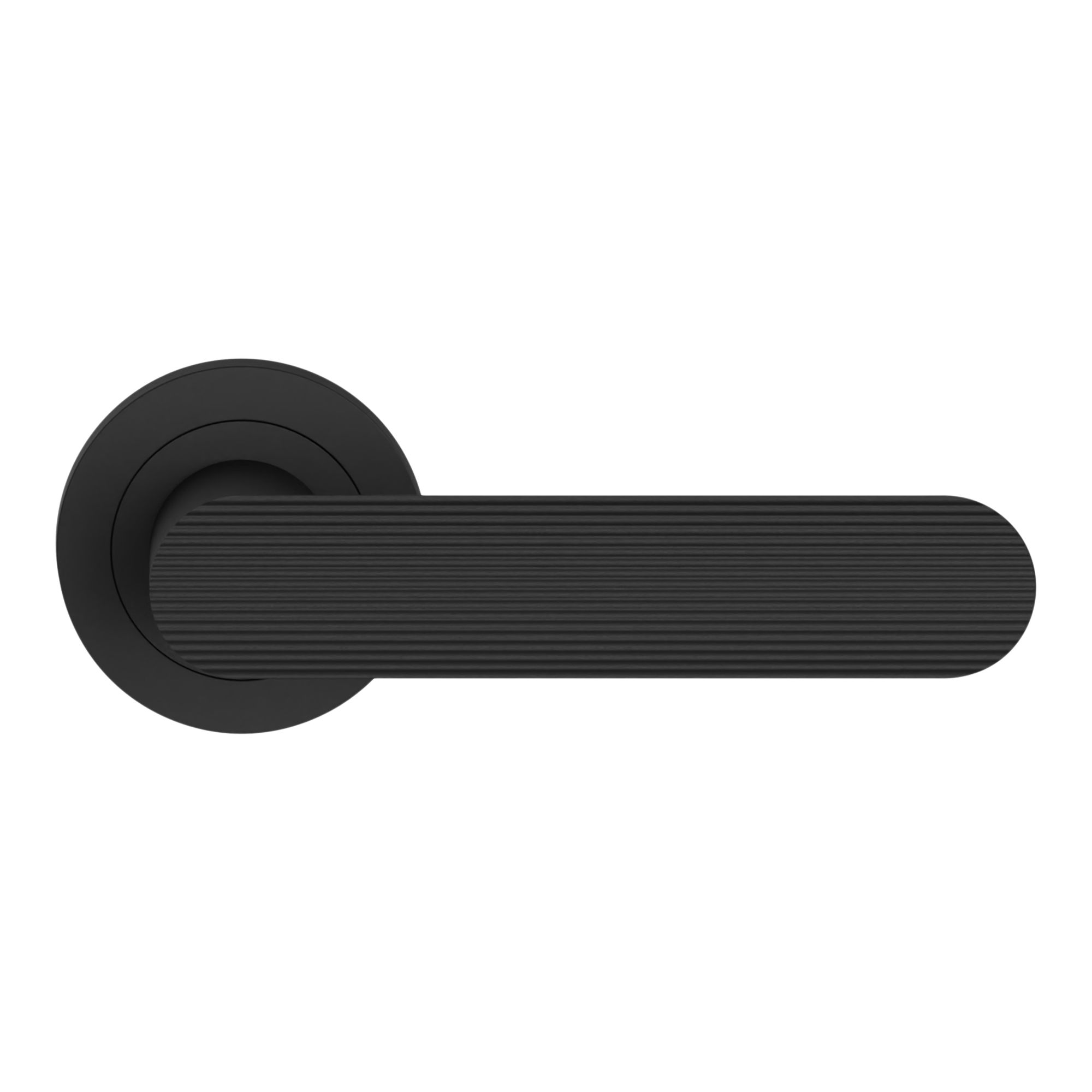 GoodHome Minzho Black Straight Door handle (L)120mm, Pair