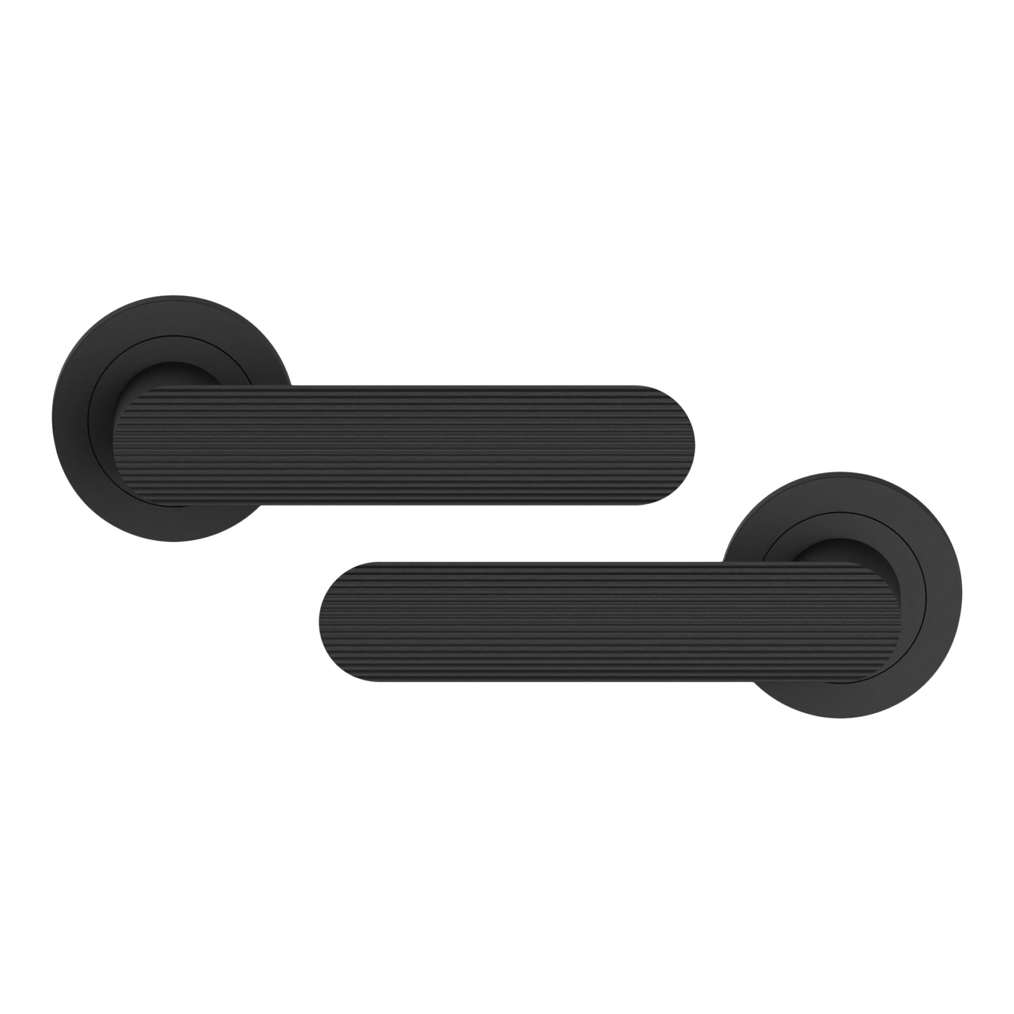 GoodHome Minzho Black Straight Door handle (L)120mm, Pair