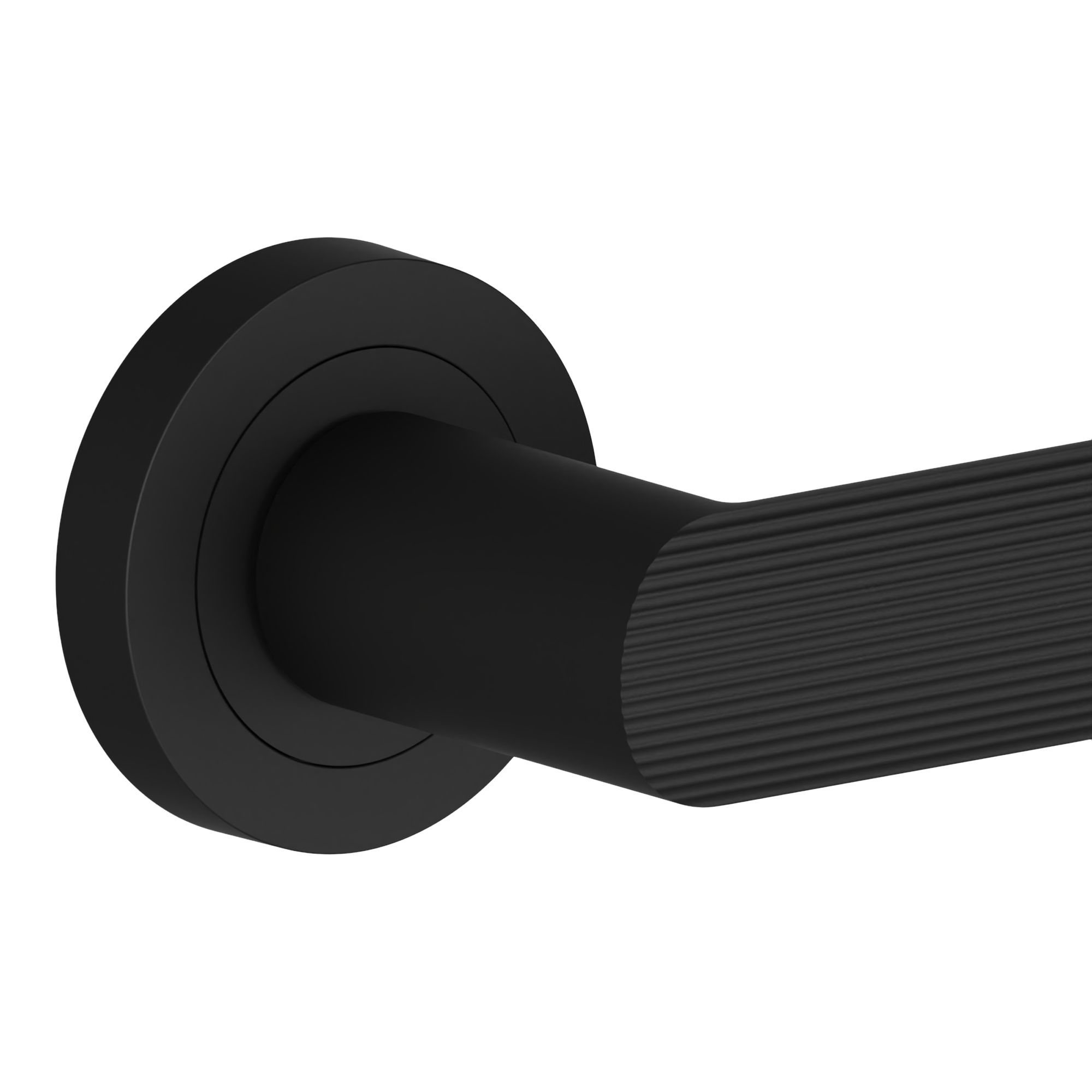 GoodHome Minzho Black Straight Door handle (L)120mm, Pair
