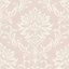 GoodHome Mire Peach Damask Woven effect Textured Wallpaper Sample