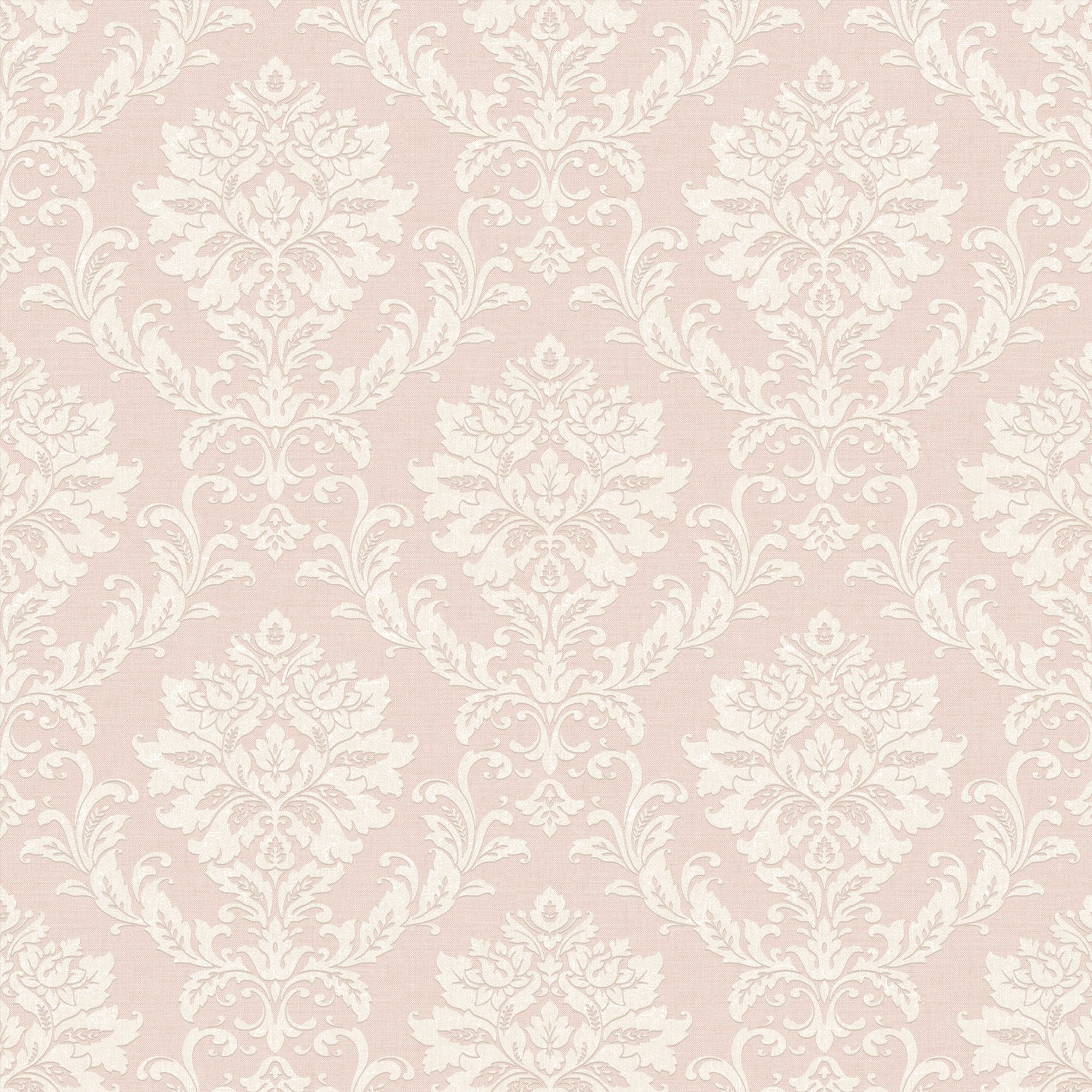 GoodHome Mire Peach Woven effect Damask Textured Wallpaper Sample