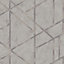 GoodHome Mirgan Light grey Pearl effect Geometric Textured Wallpaper