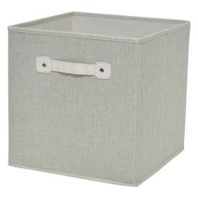 GoodHome Mixxit Beige Cardboard, polyester (PES) & polypropylene (PP) Storage basket (H)31cm (W)31cm