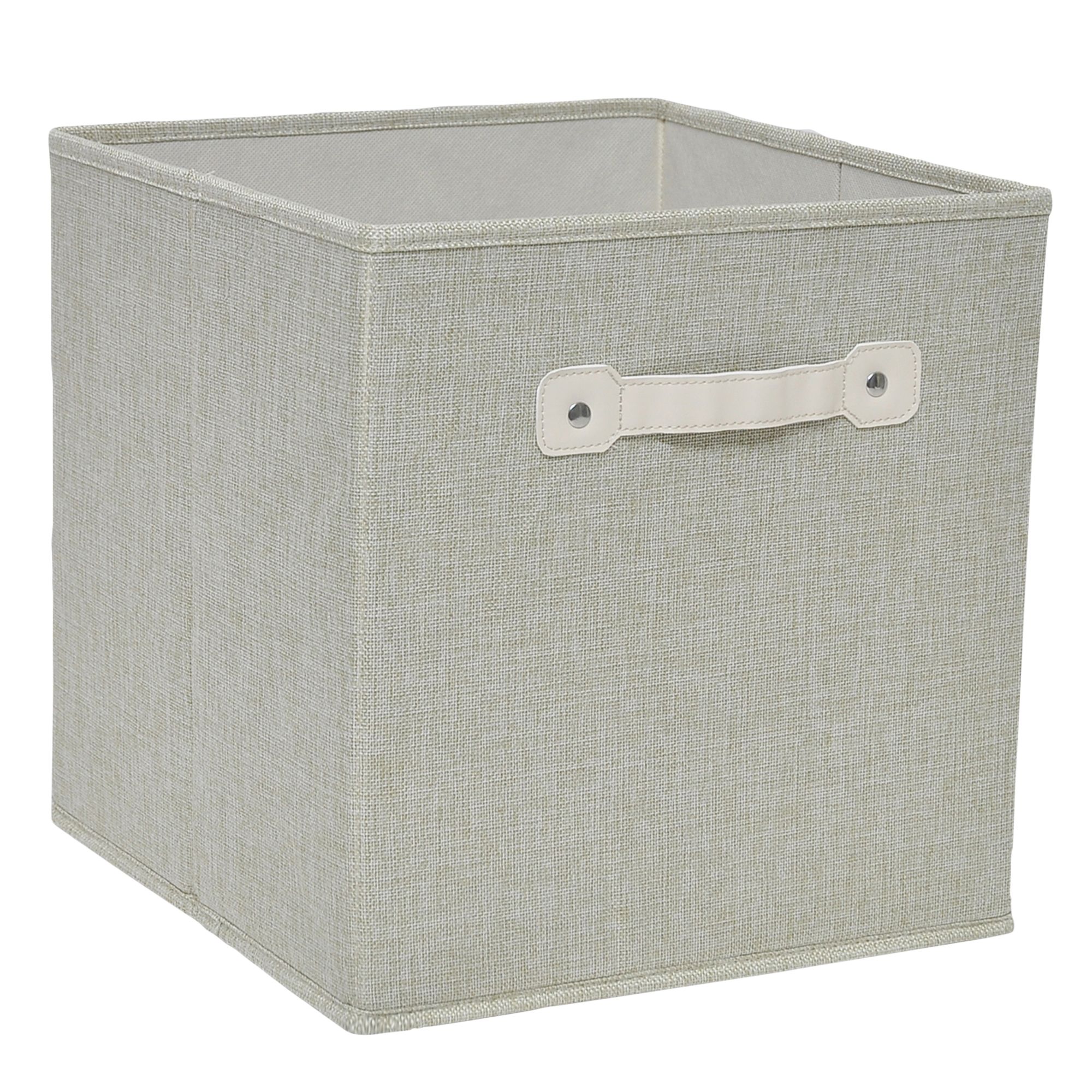 GoodHome Mixxit Beige Cardboard, polyester (PES) & polypropylene (PP) Storage basket (H)31cm (W)31cm