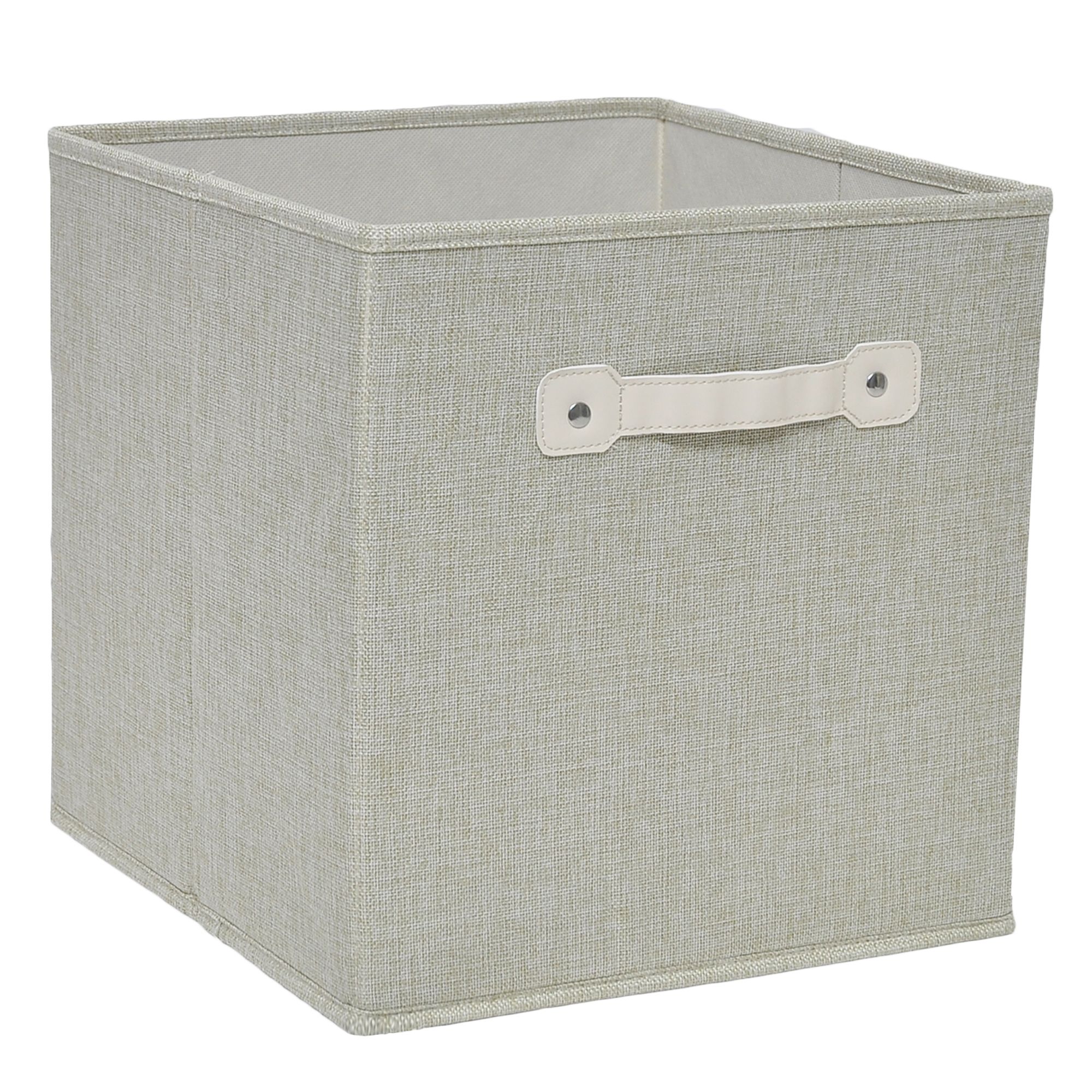 GoodHome Mixxit Beige Cardboard, polyester (PES) & polypropylene (PP) Storage basket (H)31cm (W)31cm