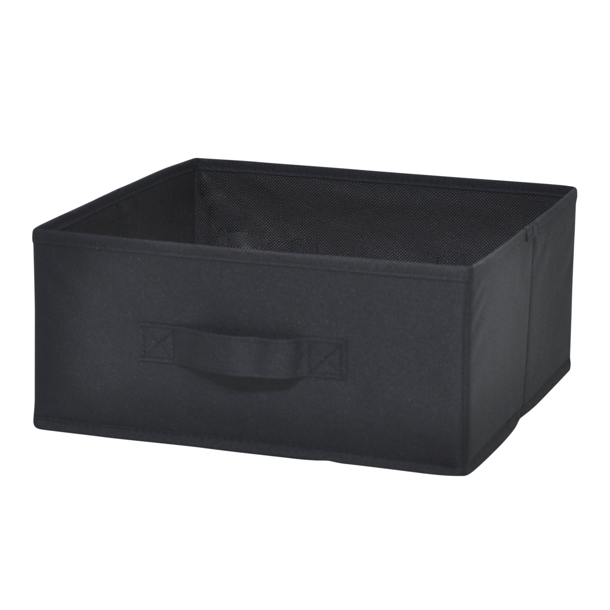 GoodHome Mixxit Black Cardboard, polyester (PES) & polypropylene (PP) Storage basket (H)14cm (W)31cm