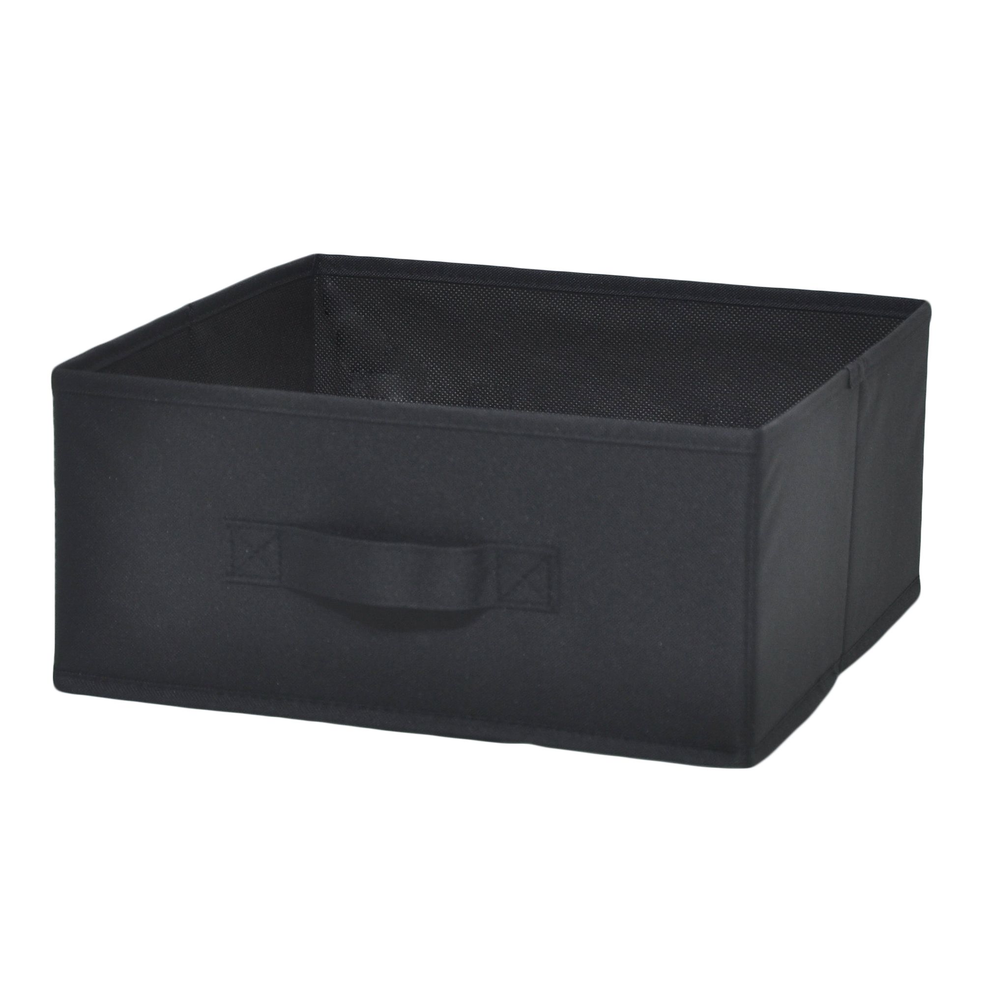 GoodHome Mixxit Black Cardboard, polyester (PES) & polypropylene (PP) Storage basket (H)14cm (W)31cm