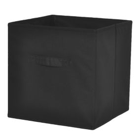 GoodHome Mixxit Black Cardboard, polyester (PES) & polypropylene (PP) Storage basket (H)31cm (W)31cm